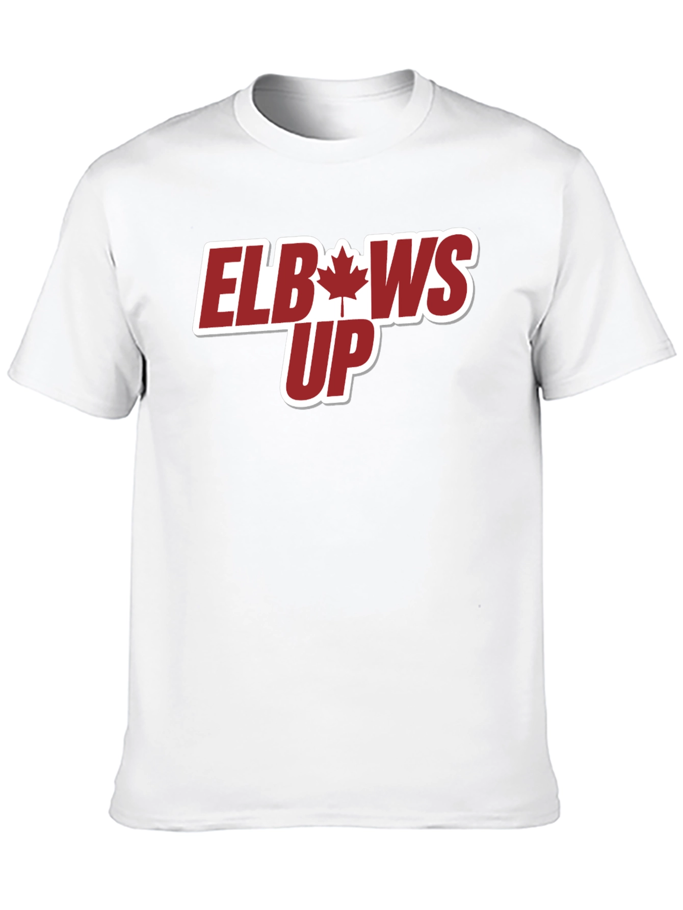 Elbows Up T-Shirt - Maple Leaf Design
