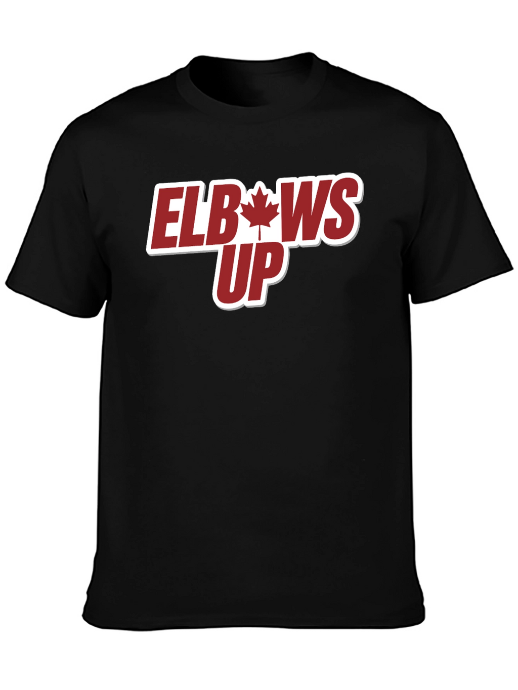 Elbows Up T-Shirt - Maple Leaf Design