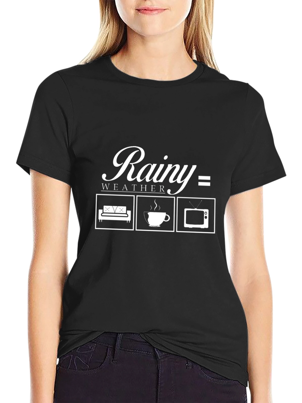 Rainy Weather T-Shirt - Couch Coffee TV Graphic
