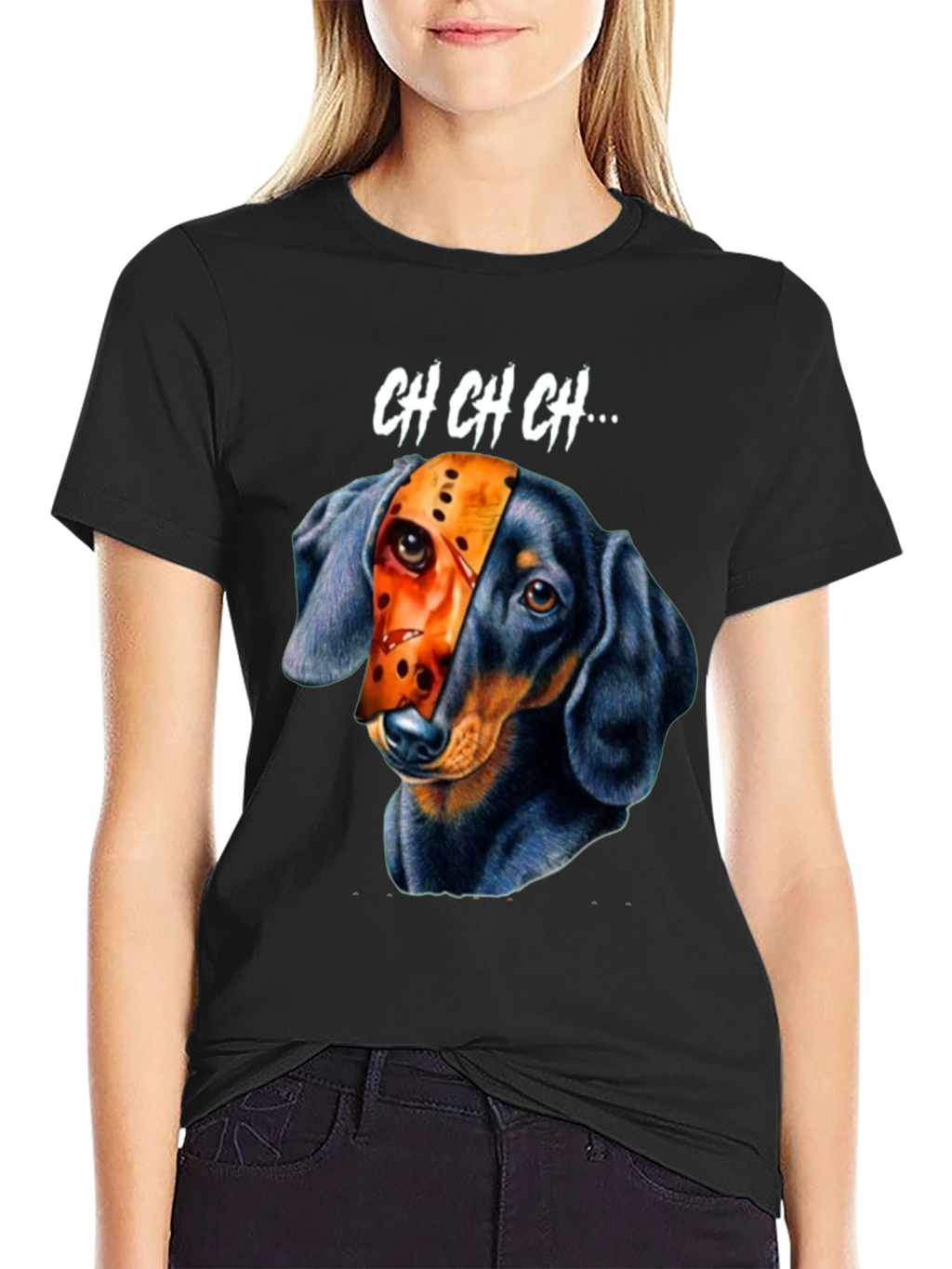 Dachshund Jason Voorhees Halloween T-Shirt
