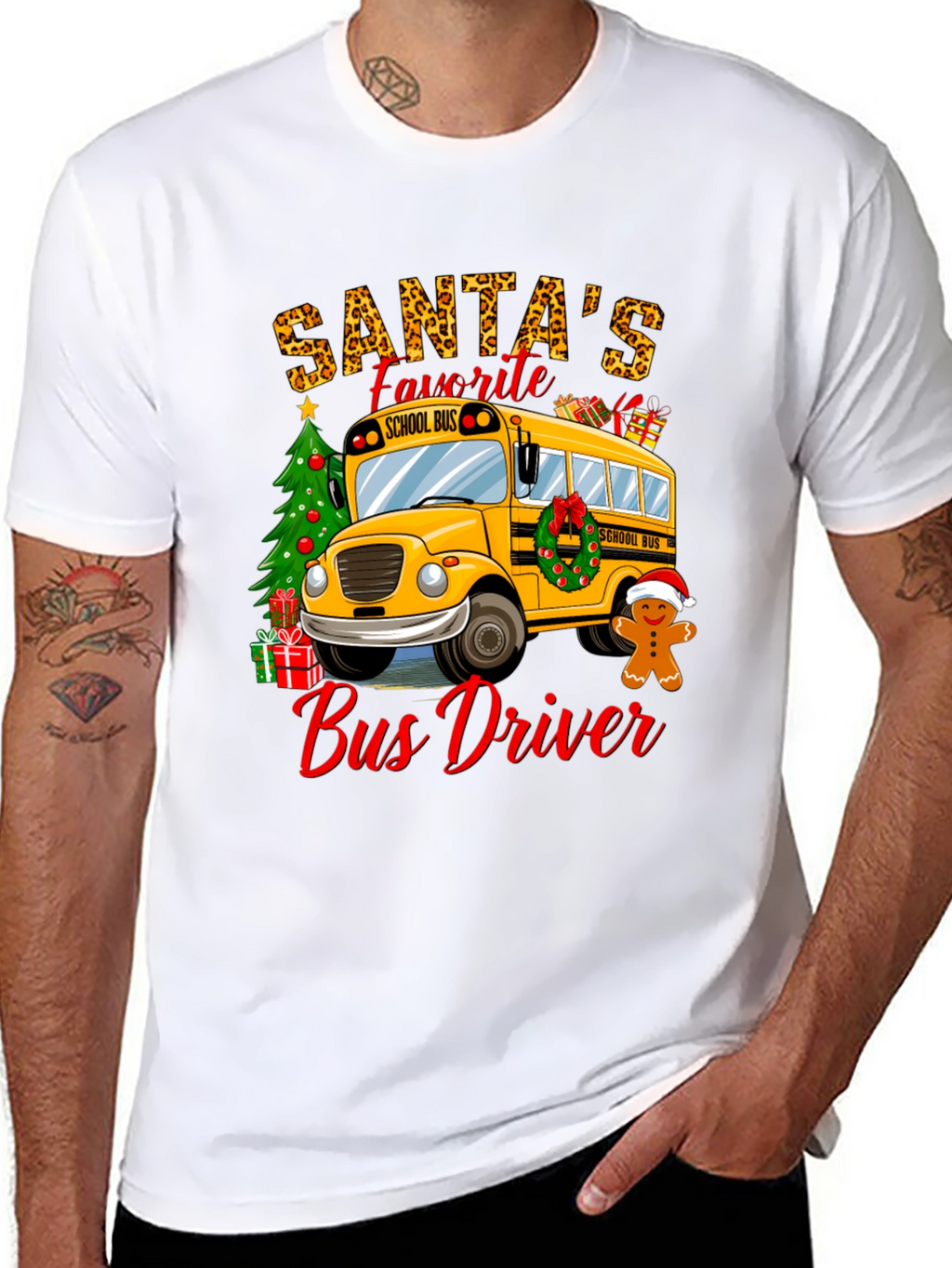 Santas Favorite Bus Driver T-Shirt