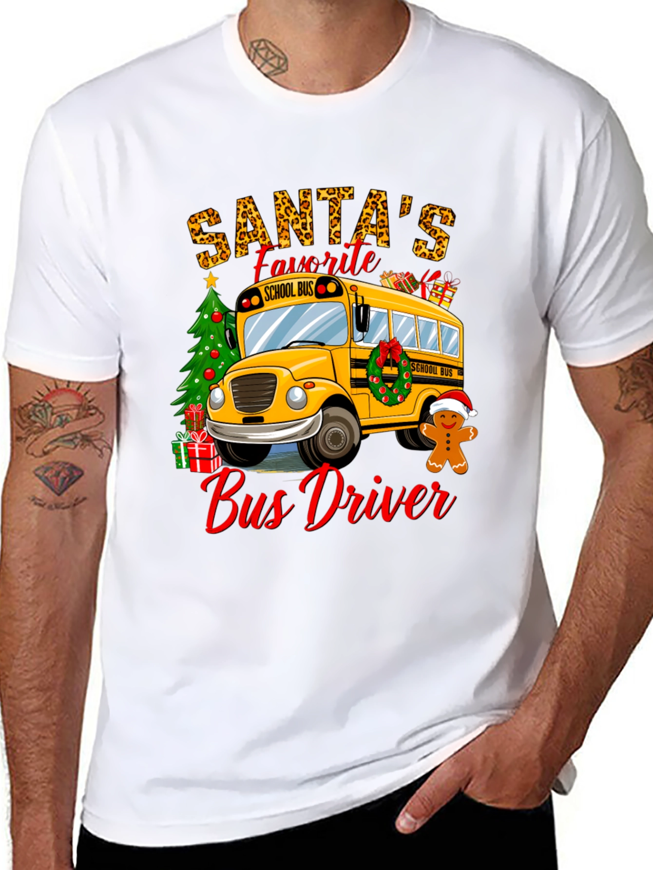 Santas Favorite Bus Driver T-Shirt