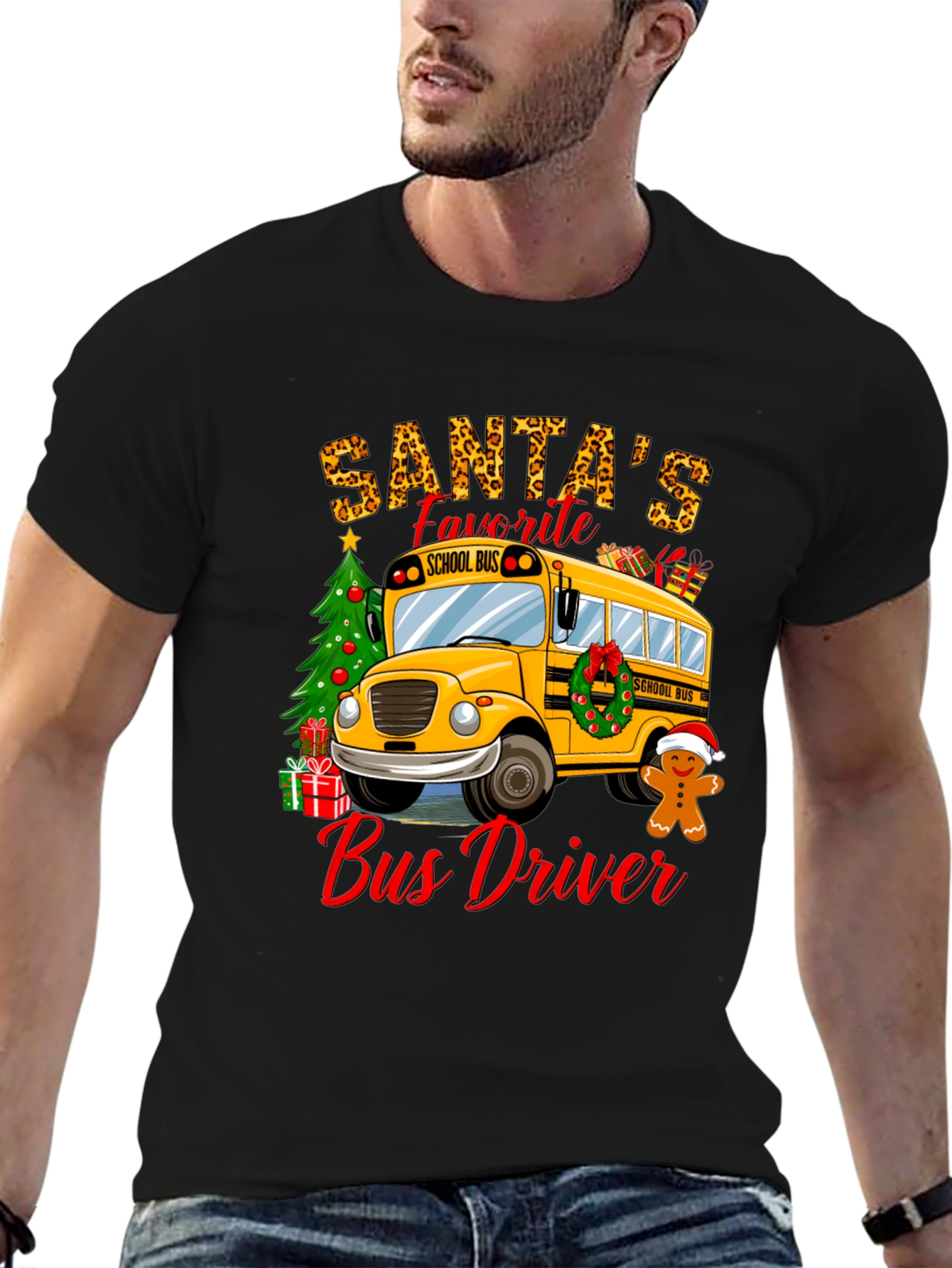 Santas Favorite Bus Driver T-Shirt