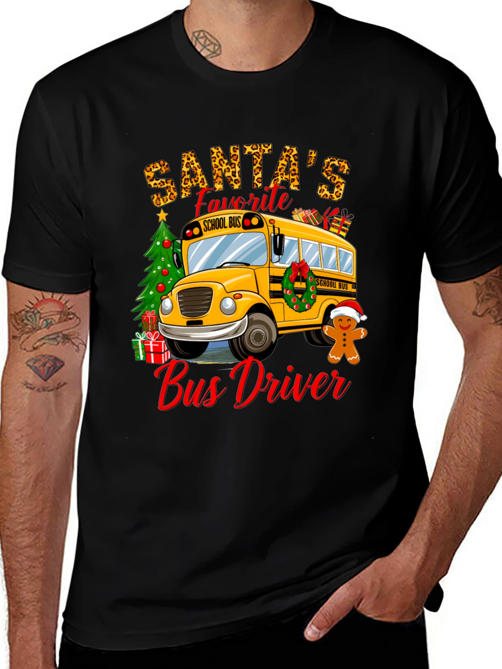 Santas Favorite Bus Driver T-Shirt