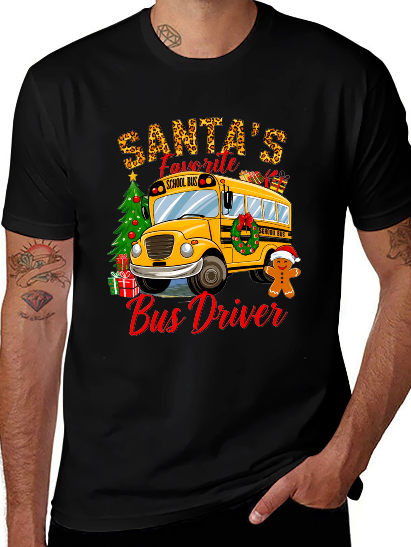 Santas Favorite Bus Driver T-Shirt