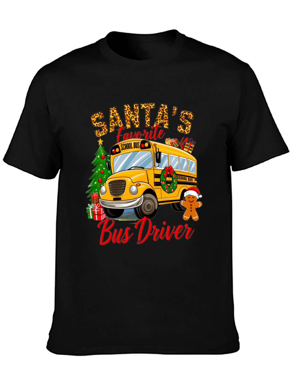 Santas Favorite Bus Driver T-Shirt