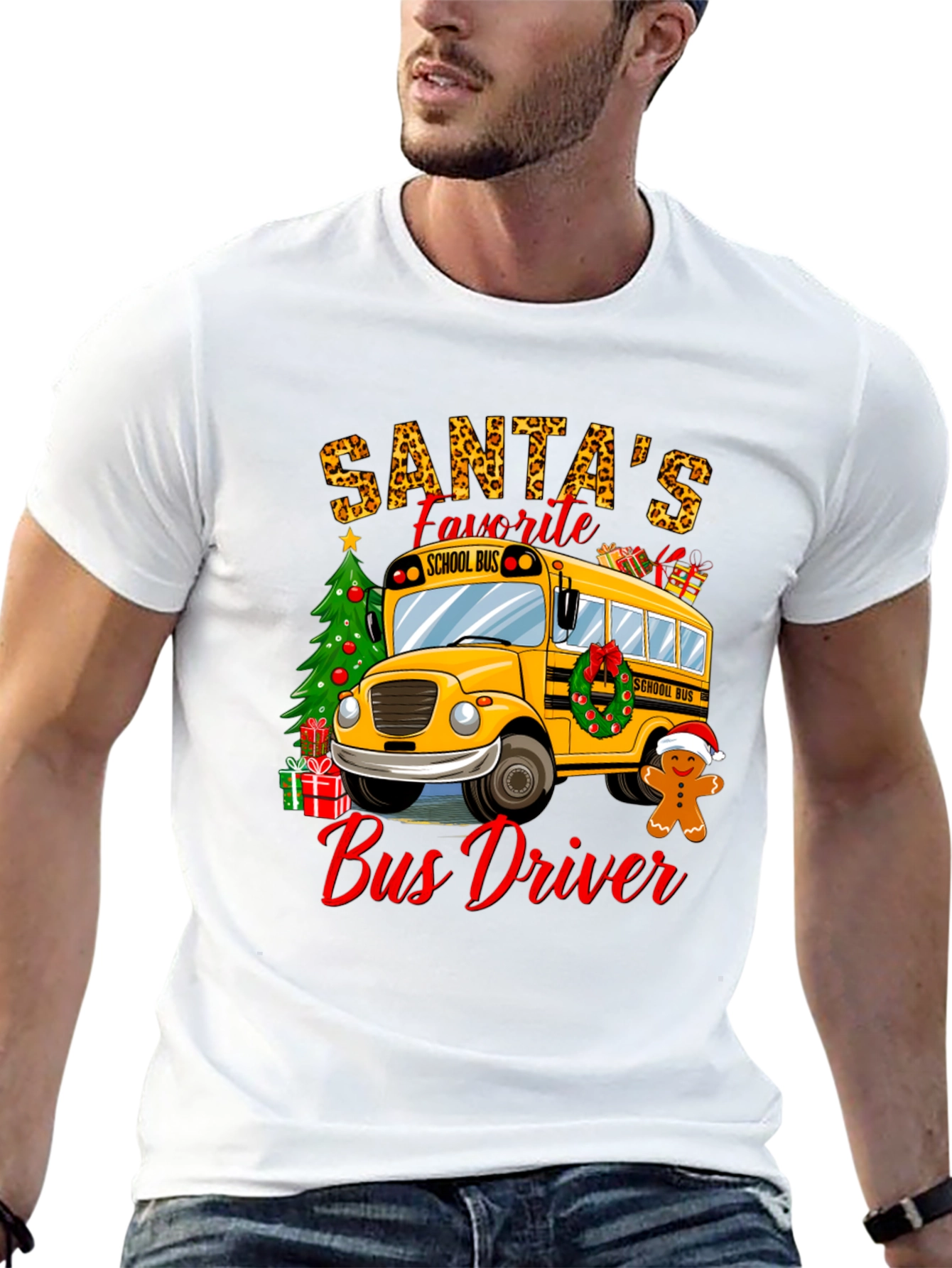Santas Favorite Bus Driver T-Shirt