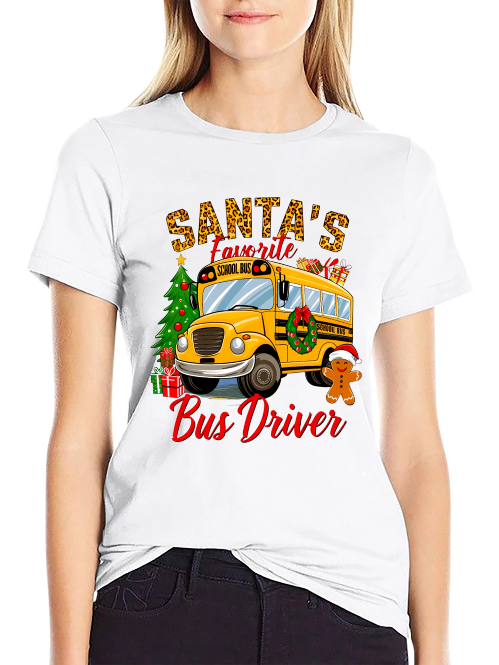 Santas Favorite Bus Driver T-Shirt