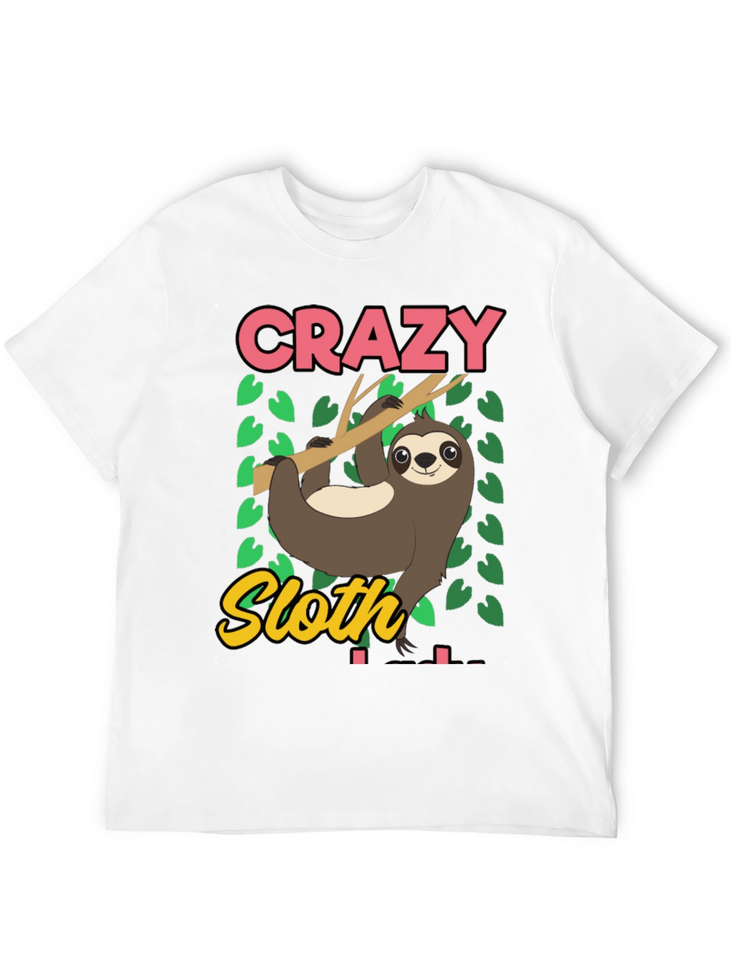 Crazy Sloth Graphic Tee - Relaxed Fit Cotton T-Shirt