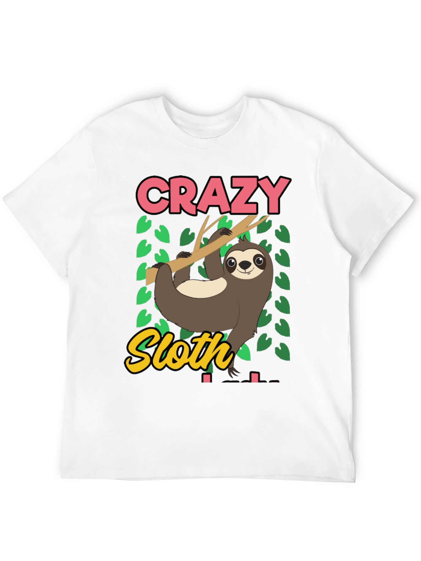 Crazy Sloth Graphic Tee - Relaxed Fit Cotton T-Shirt