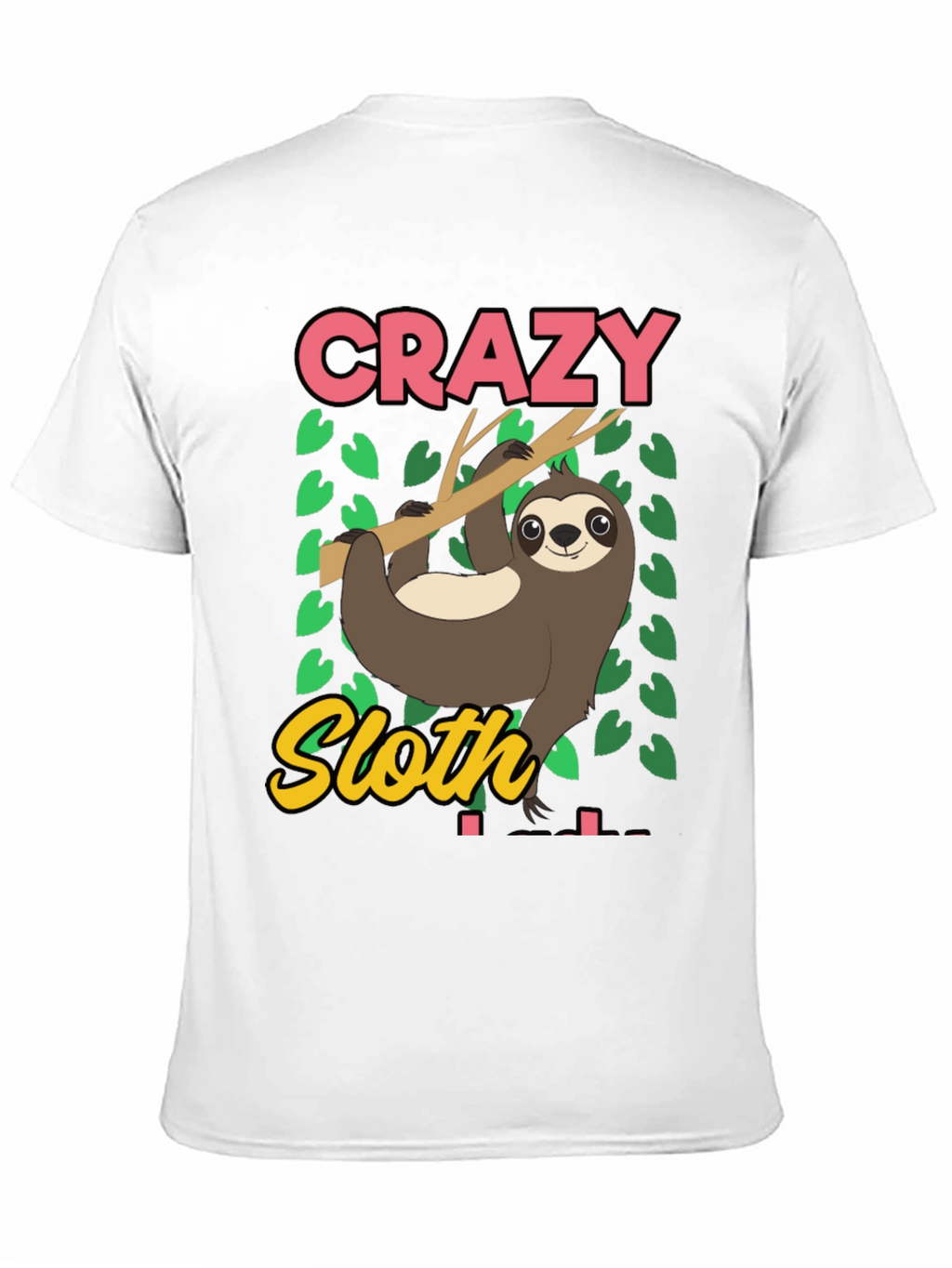 Crazy Sloth Graphic Tee - Relaxed Fit Cotton T-Shirt