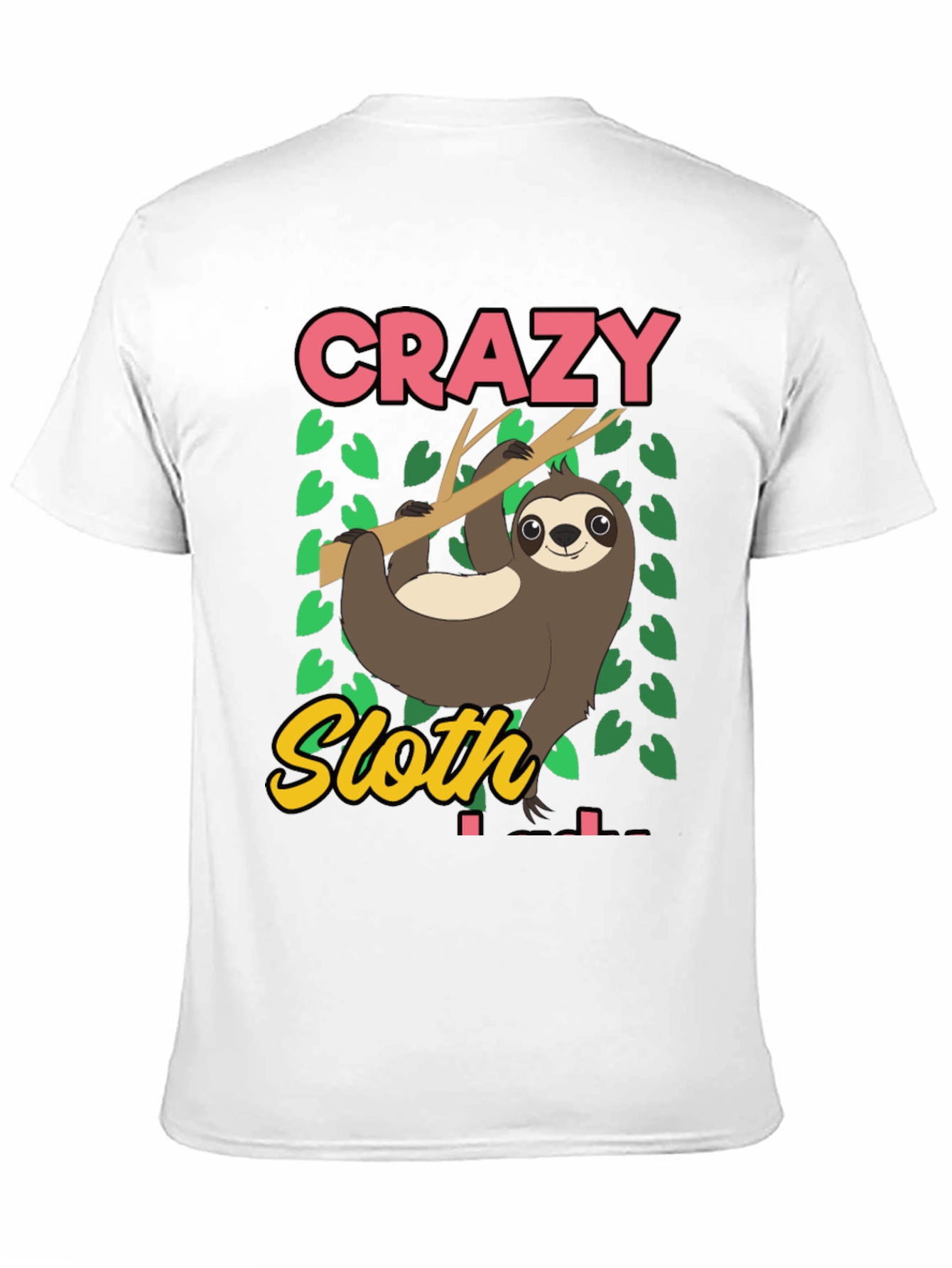 Crazy Sloth Graphic Tee - Relaxed Fit Cotton T-Shirt