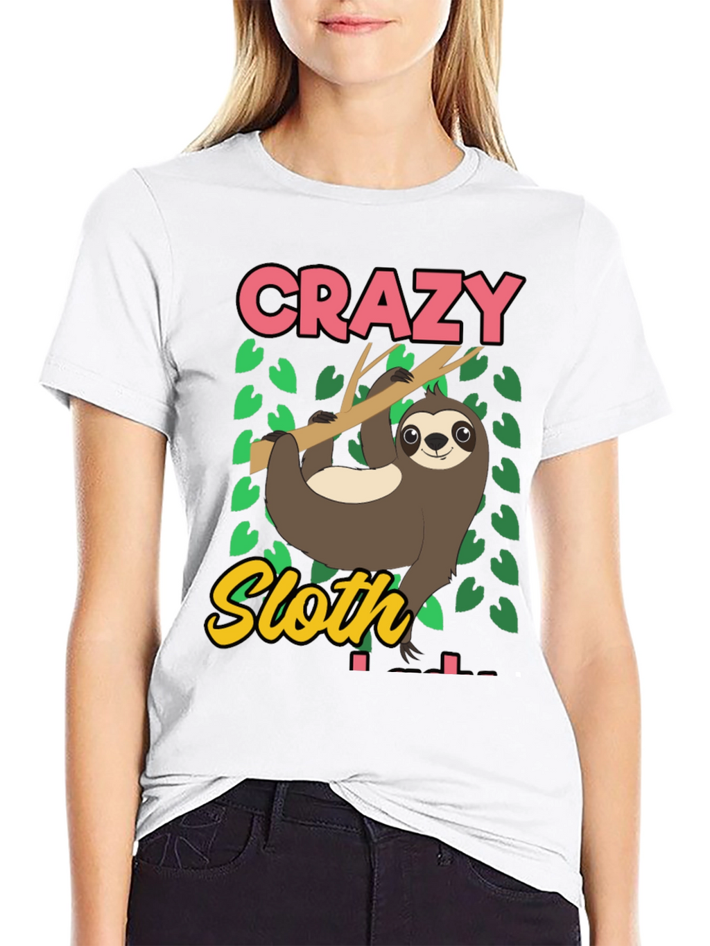 Crazy Sloth Graphic Tee - Relaxed Fit Cotton T-Shirt