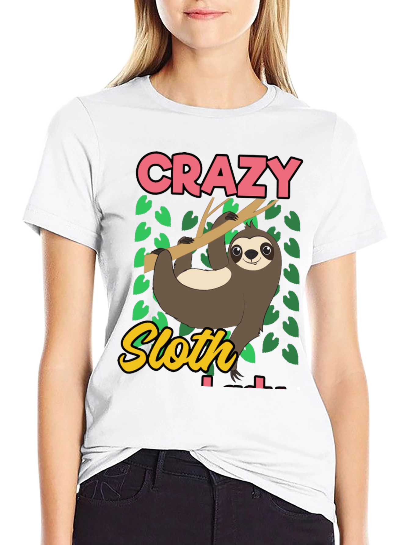 Crazy Sloth Graphic Tee - Relaxed Fit Cotton T-Shirt