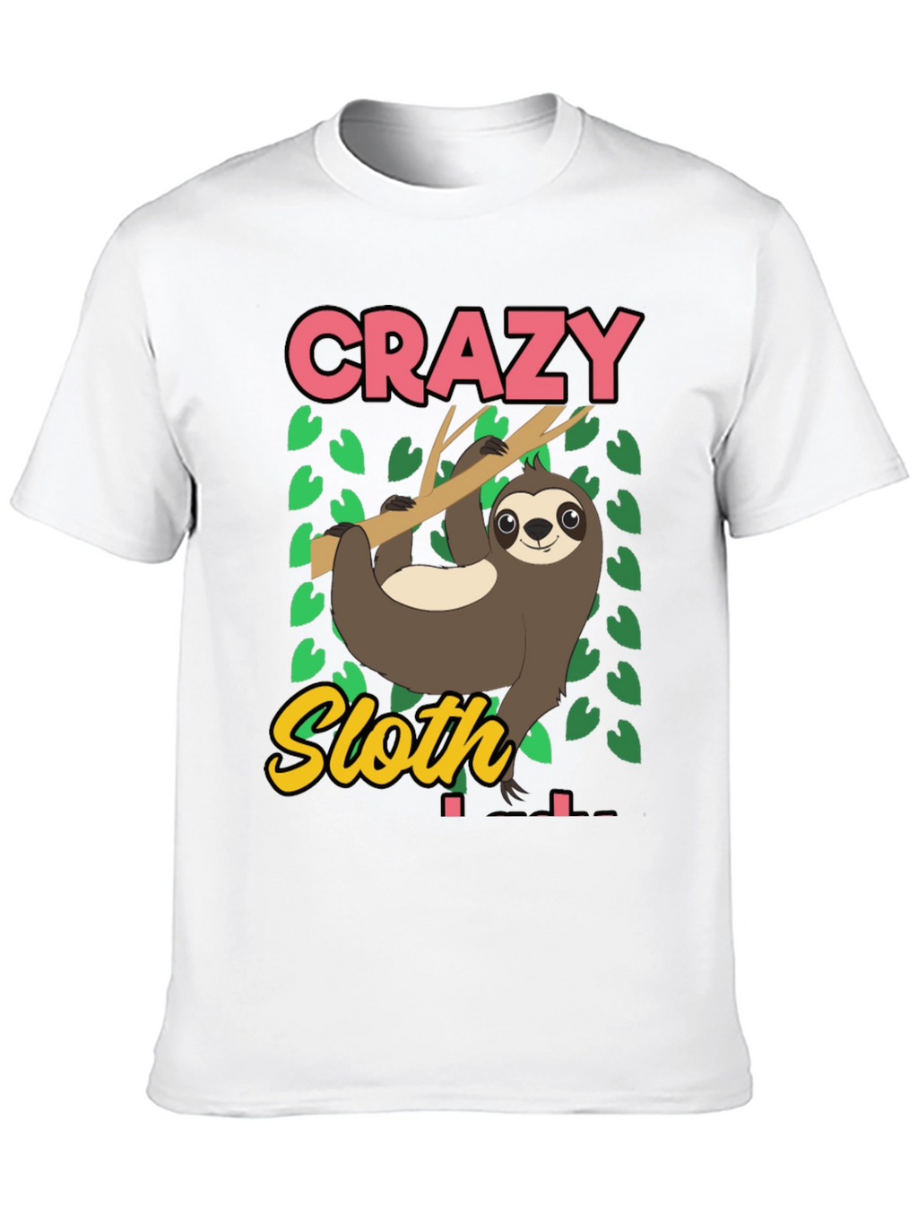 Crazy Sloth Graphic Tee - Relaxed Fit Cotton T-Shirt