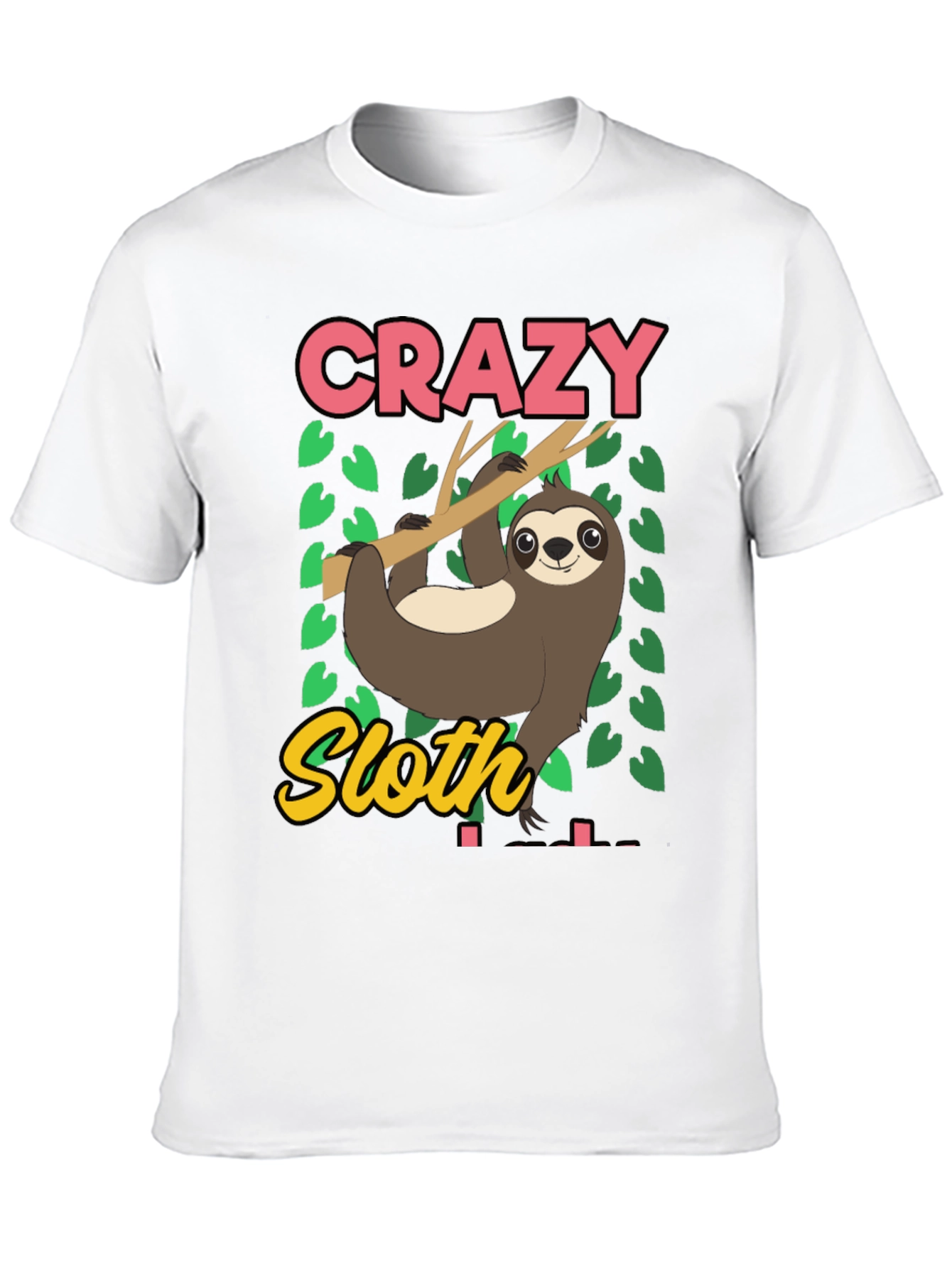Crazy Sloth Graphic Tee - Relaxed Fit Cotton T-Shirt