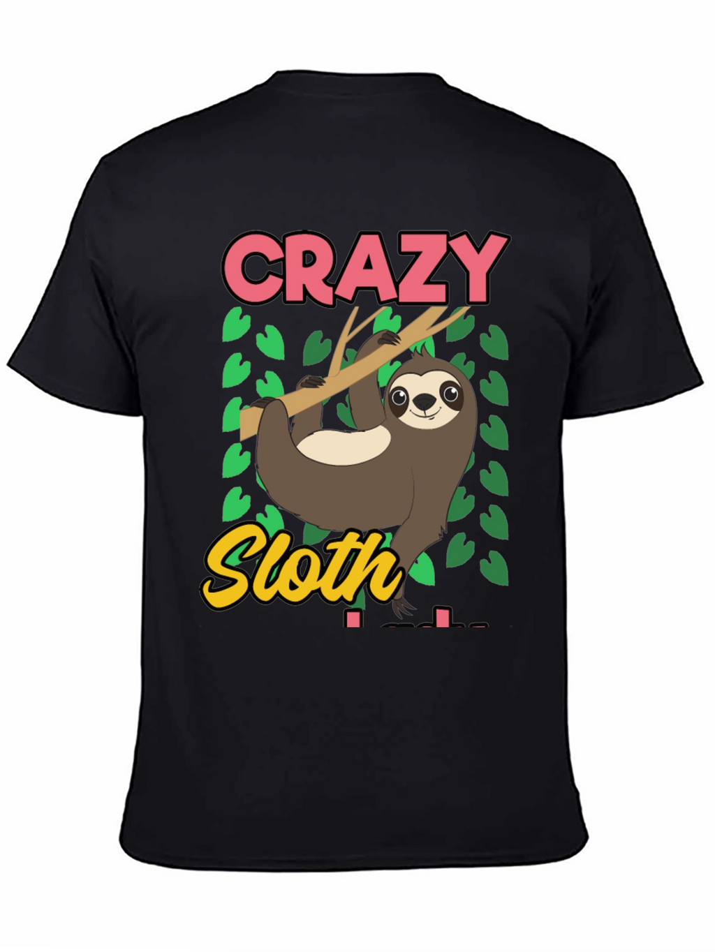 Crazy Sloth Graphic Tee - Relaxed Fit Cotton T-Shirt