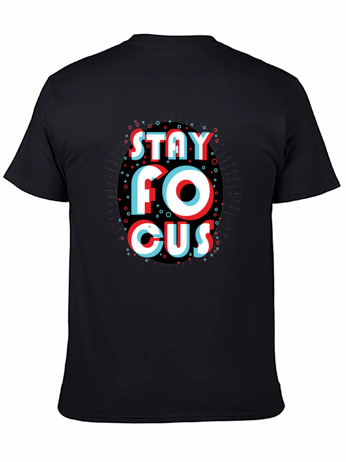 Stay Focus Graphic Black T-Shirt