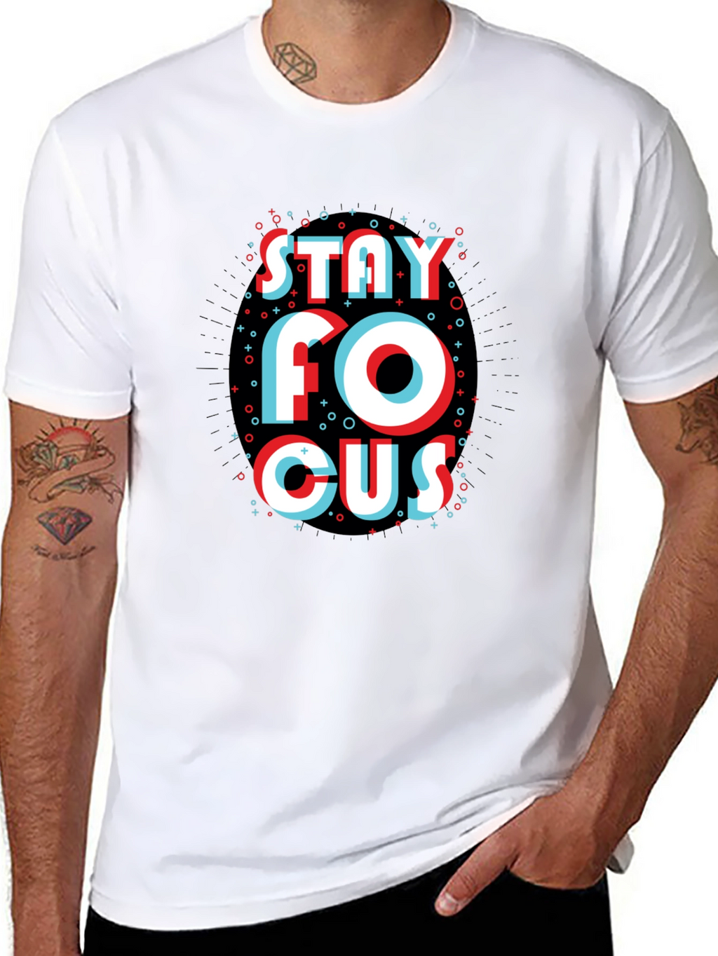 Stay Focus Graphic Black T-Shirt