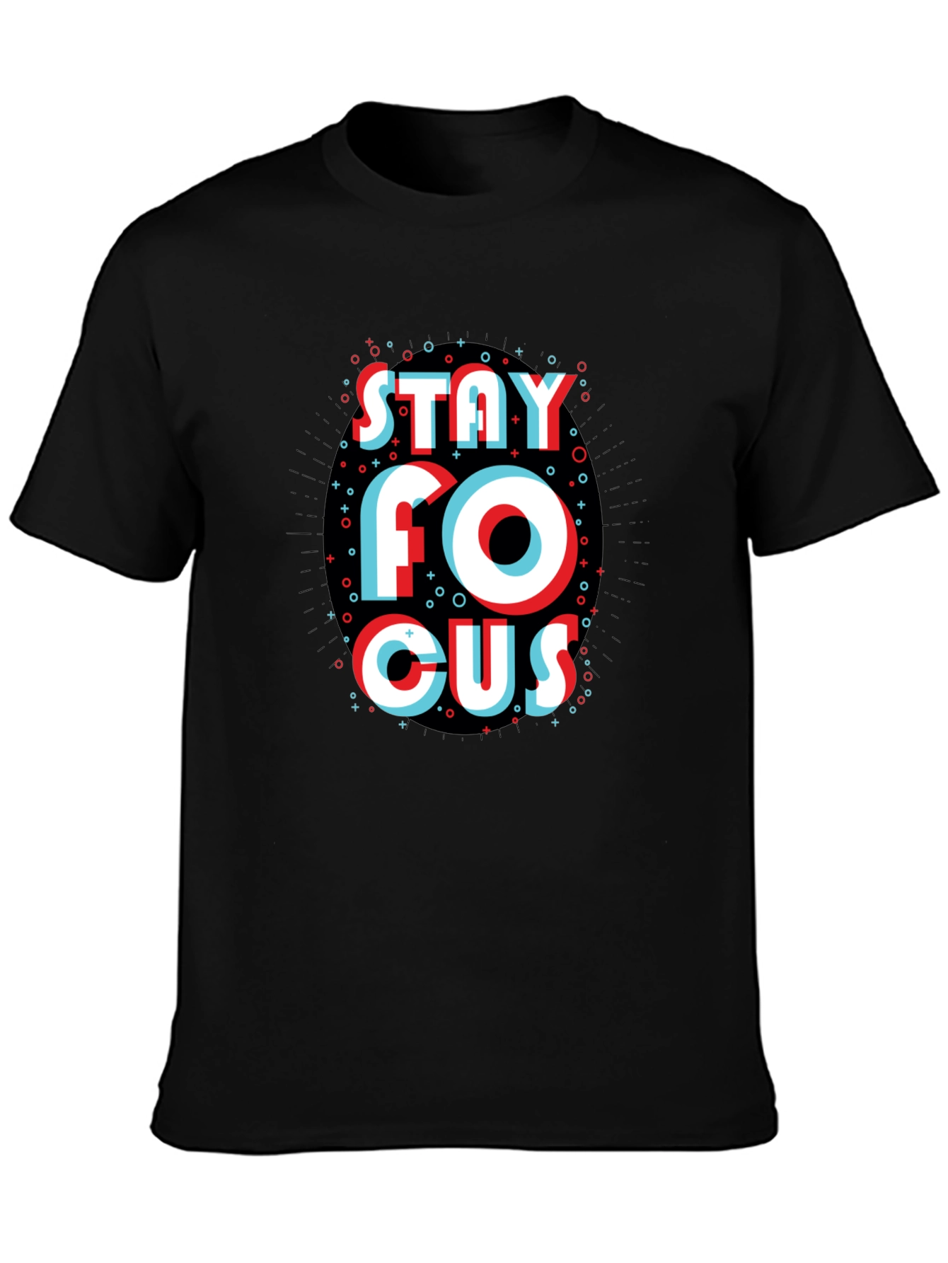 Stay Focus Graphic Black T-Shirt