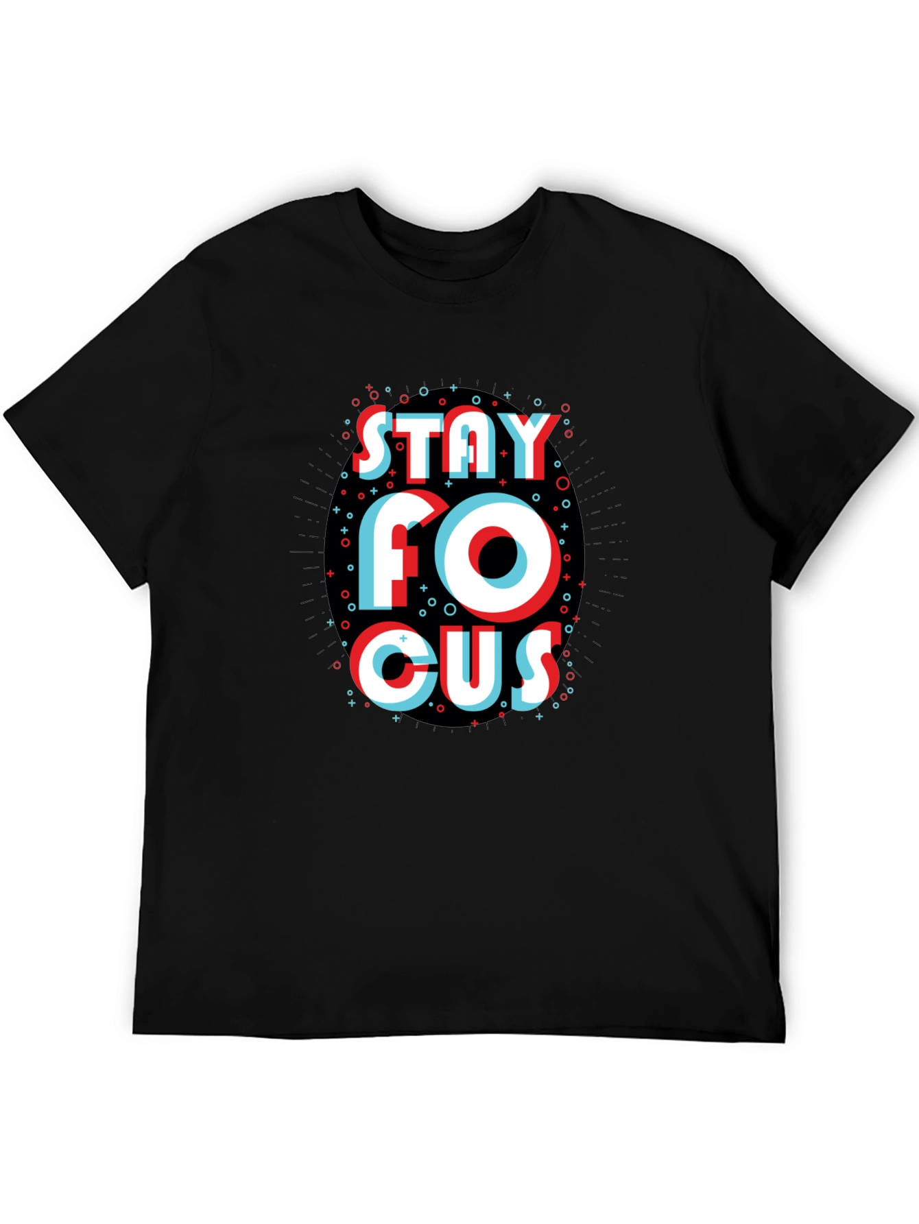 Stay Focus Graphic Black T-Shirt