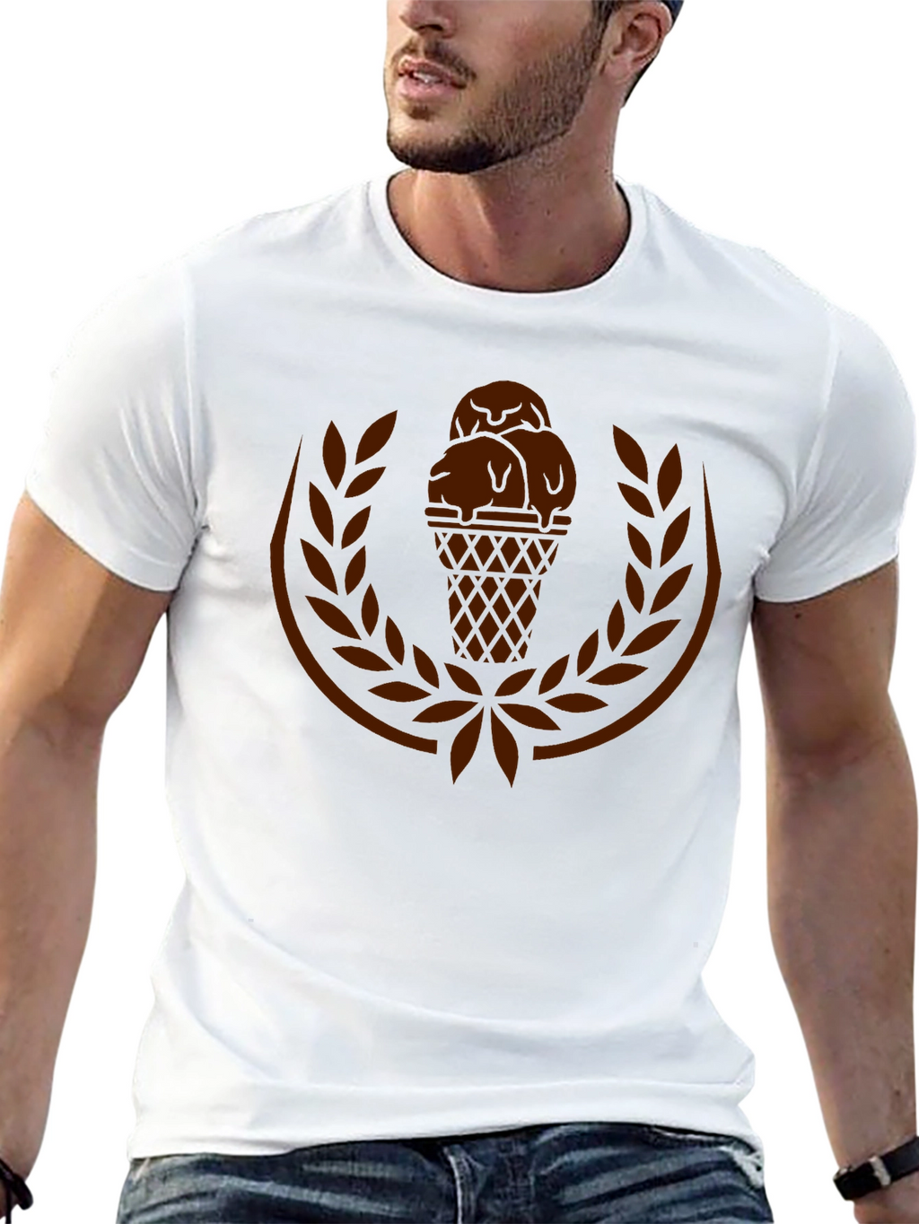 Ice Cream Laurel Mens Black T-Shirt