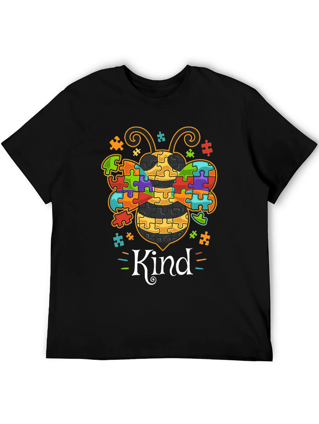 Kind Bee Autism Awareness Puzzle Piece T-Shirt