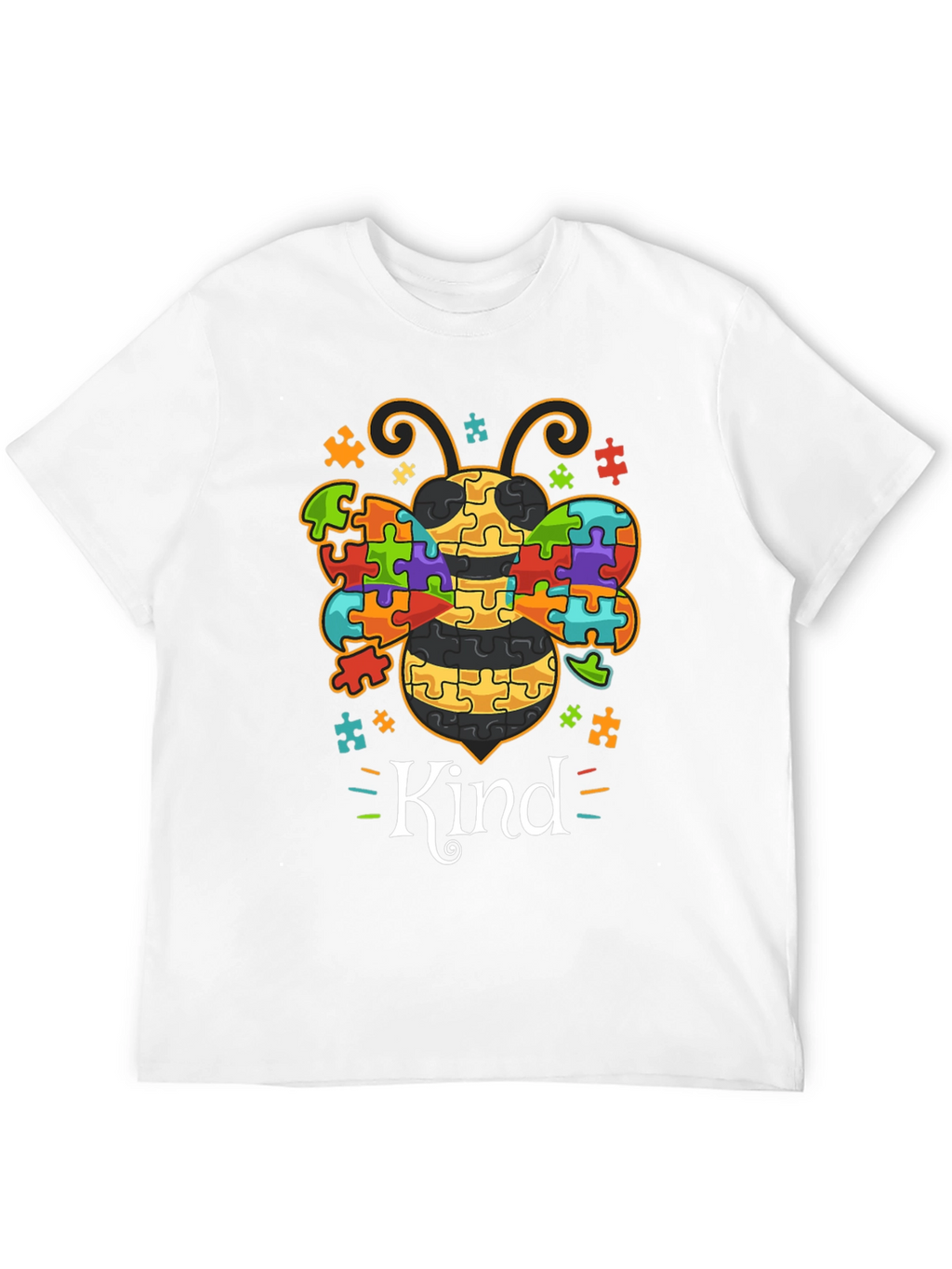 Kind Bee Autism Awareness Puzzle Piece T-Shirt