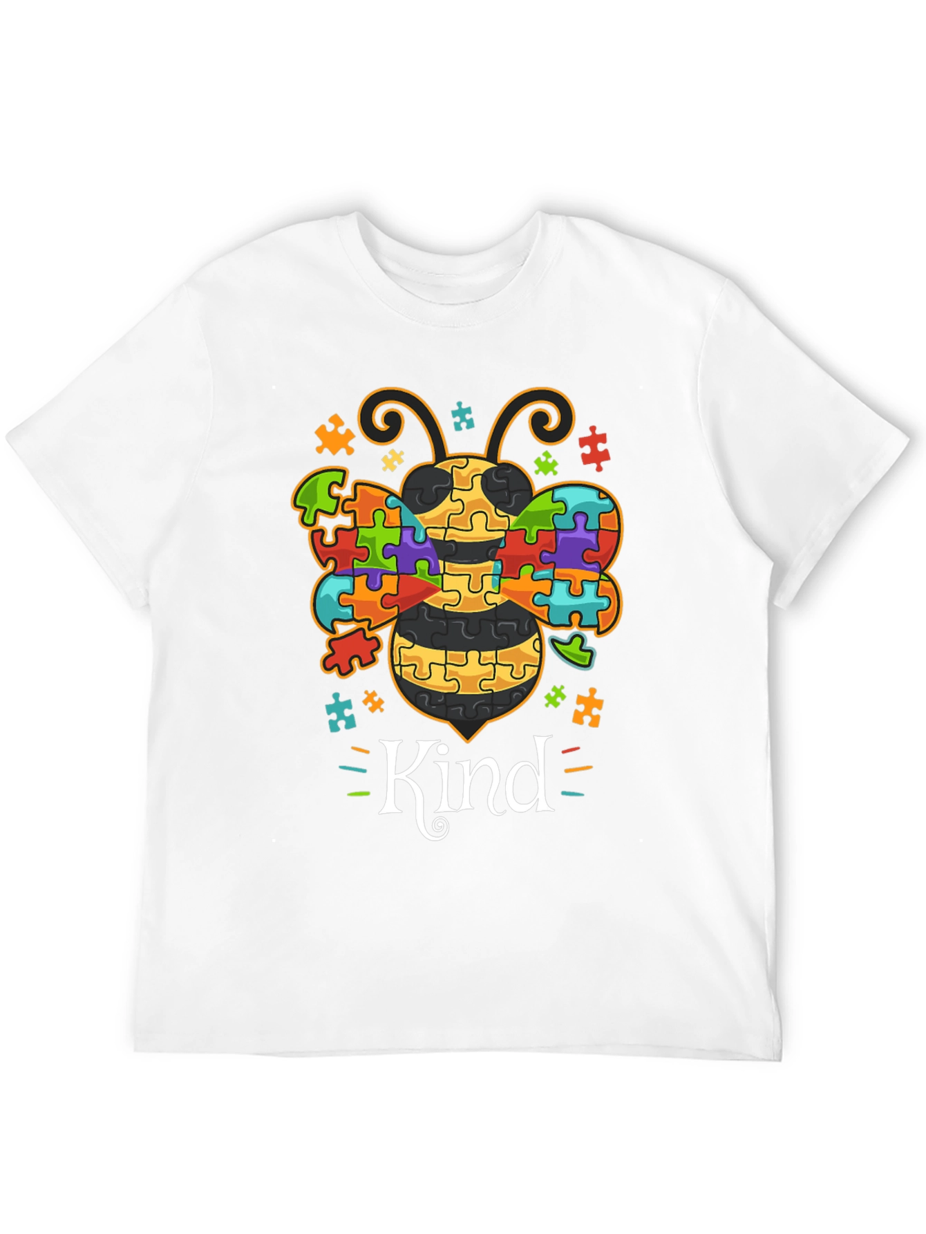 Kind Bee Autism Awareness Puzzle Piece T-Shirt
