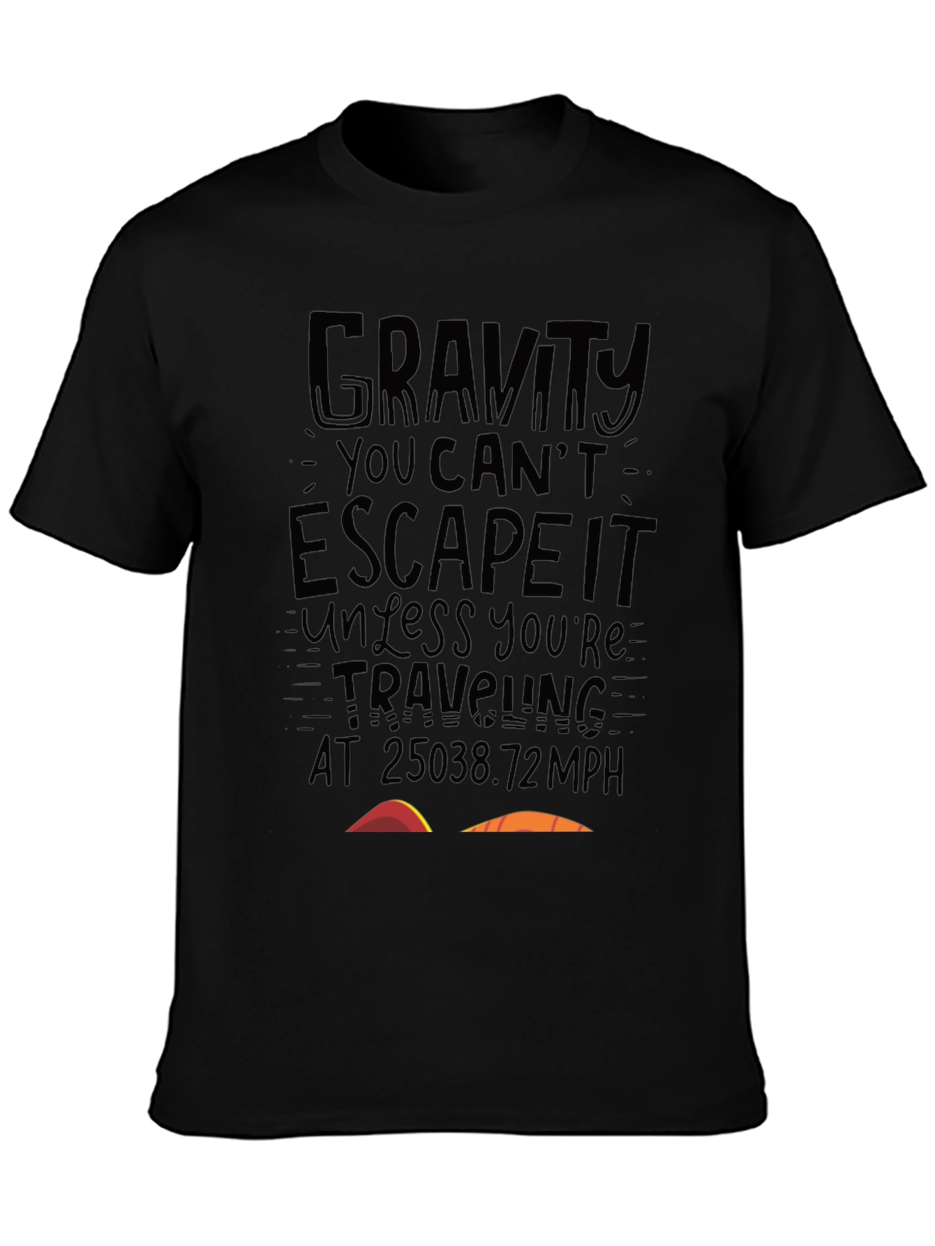 Gravity Escape Velocity Black T-Shirt