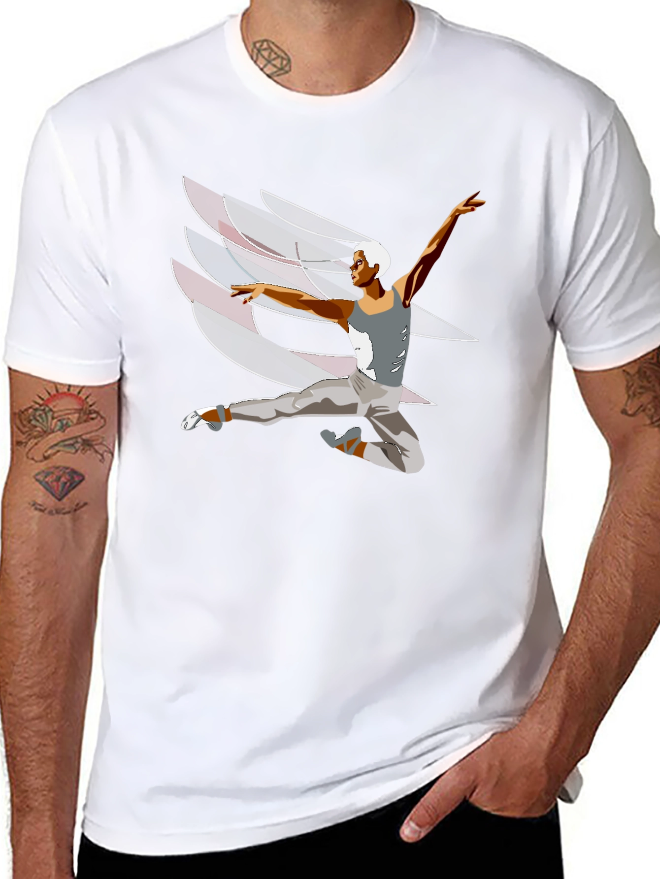 Ballet Dancer Graphic Tee - Black Cotton Blend