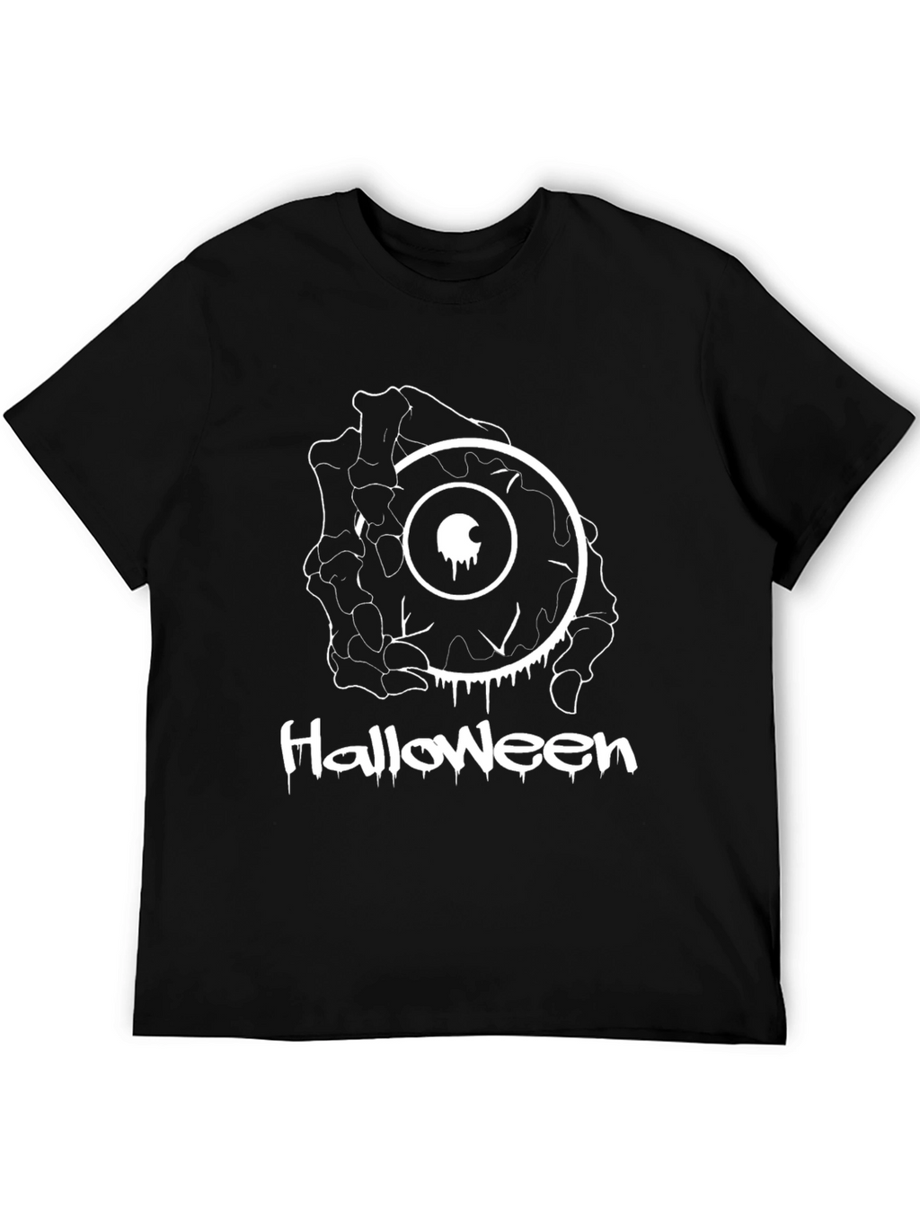Halloween Eyeball Skeleton Hand Graphic T-Shirt
