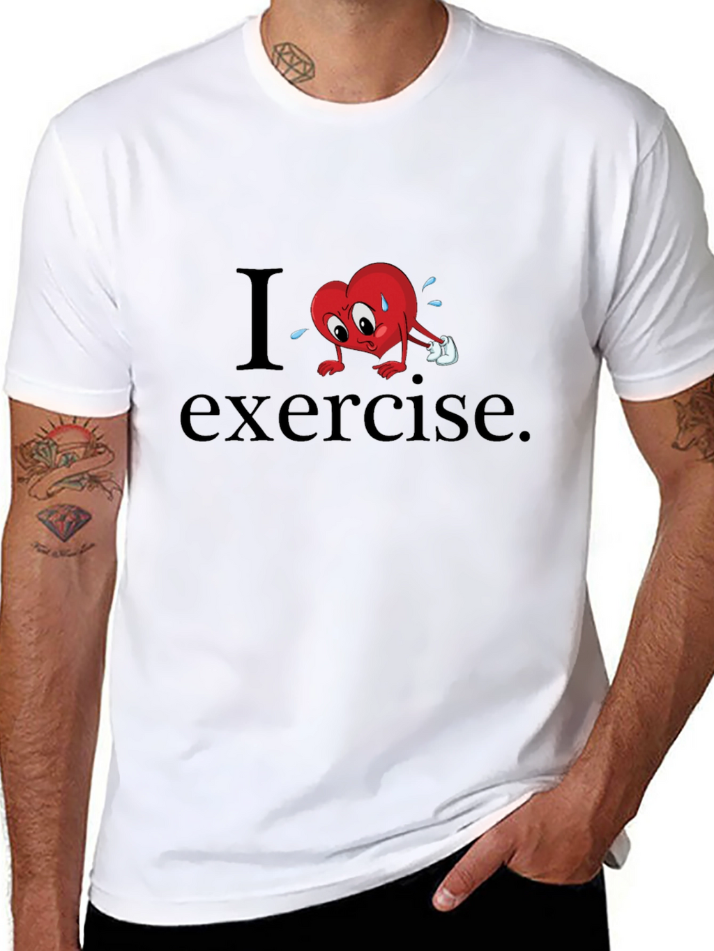 I Heart Exercise Funny Graphic T-Shirt