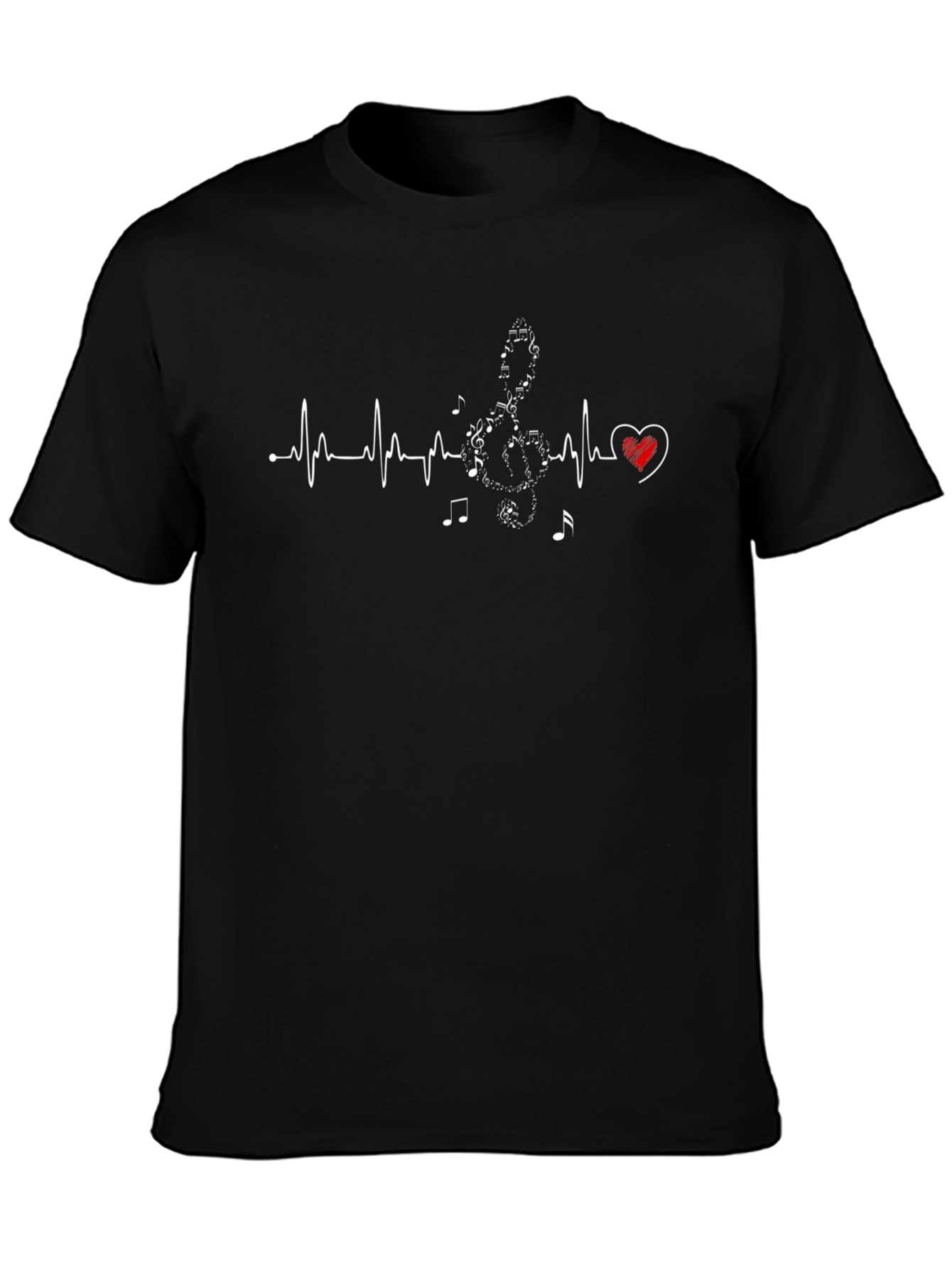 Music Heartbeat T-Shirt - Black