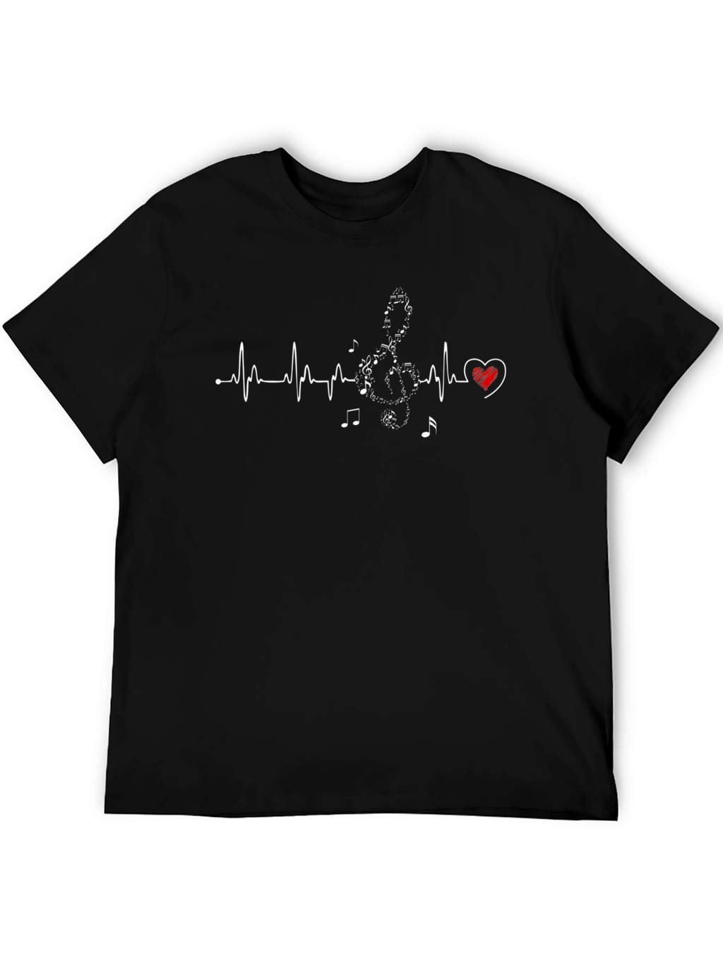 Music Heartbeat T-Shirt - Black