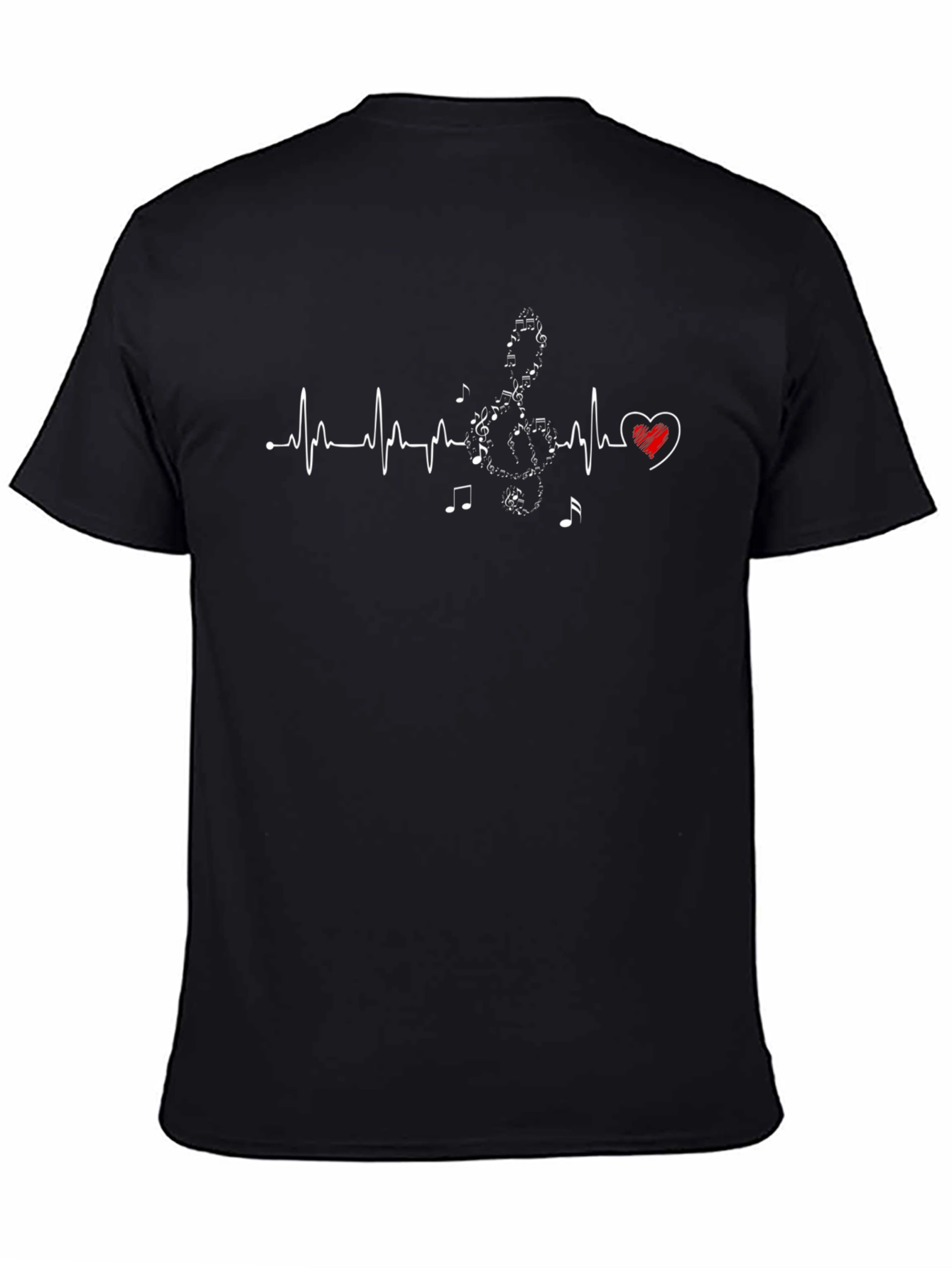 Music Heartbeat T-Shirt - Black