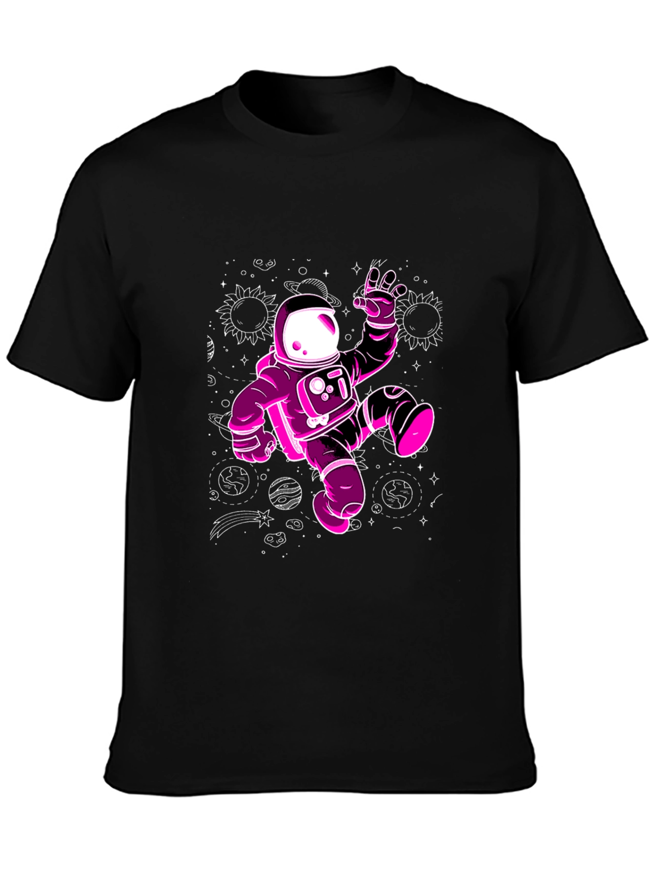 Cosmic Astronaut Graphic Tee - Black