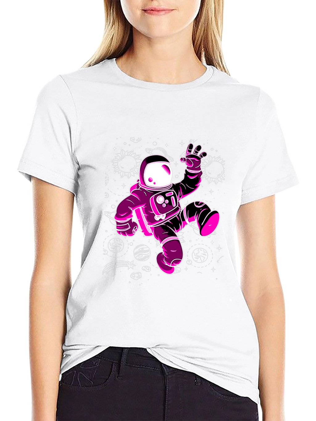 Cosmic Astronaut Graphic Tee - Black