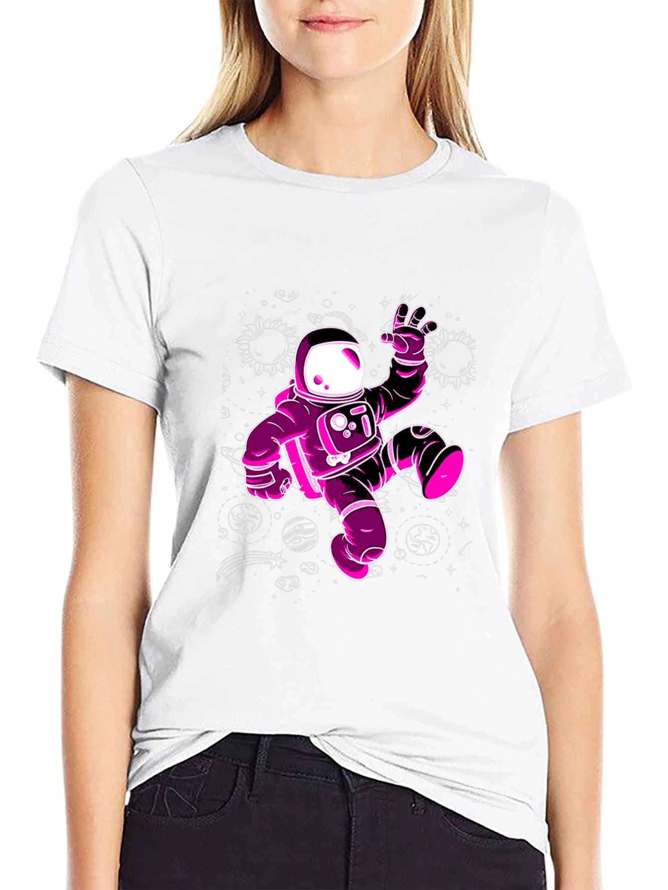 Cosmic Astronaut Graphic Tee - Black