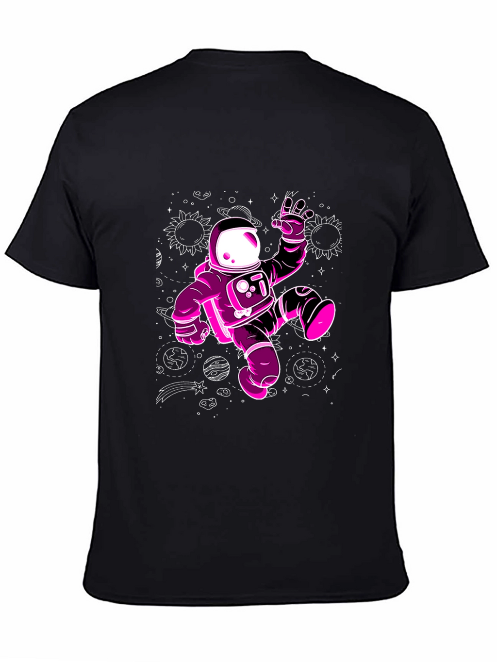 Cosmic Astronaut Graphic Tee - Black