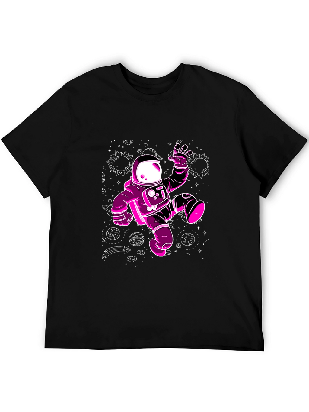 Cosmic Astronaut Graphic Tee - Black