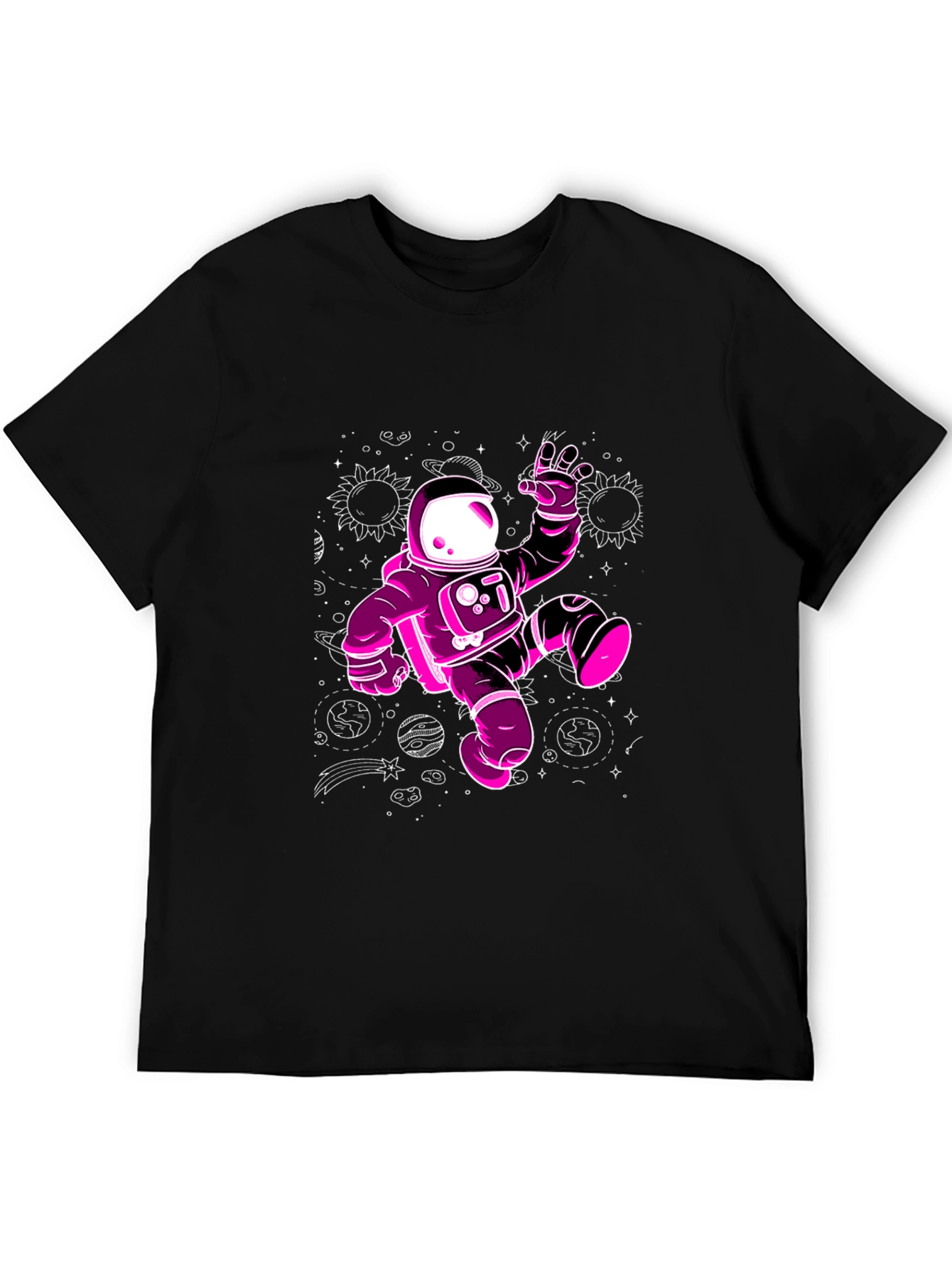 Cosmic Astronaut Graphic Tee - Black