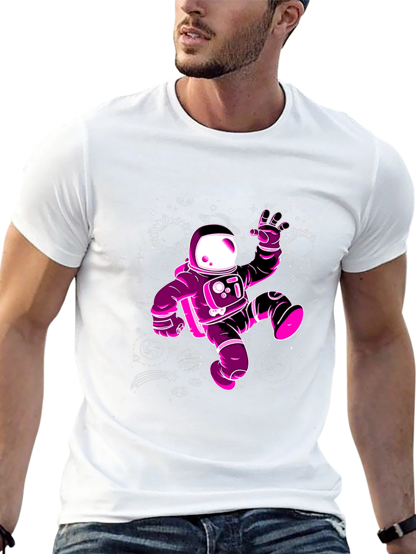 Cosmic Astronaut Graphic Tee - Black