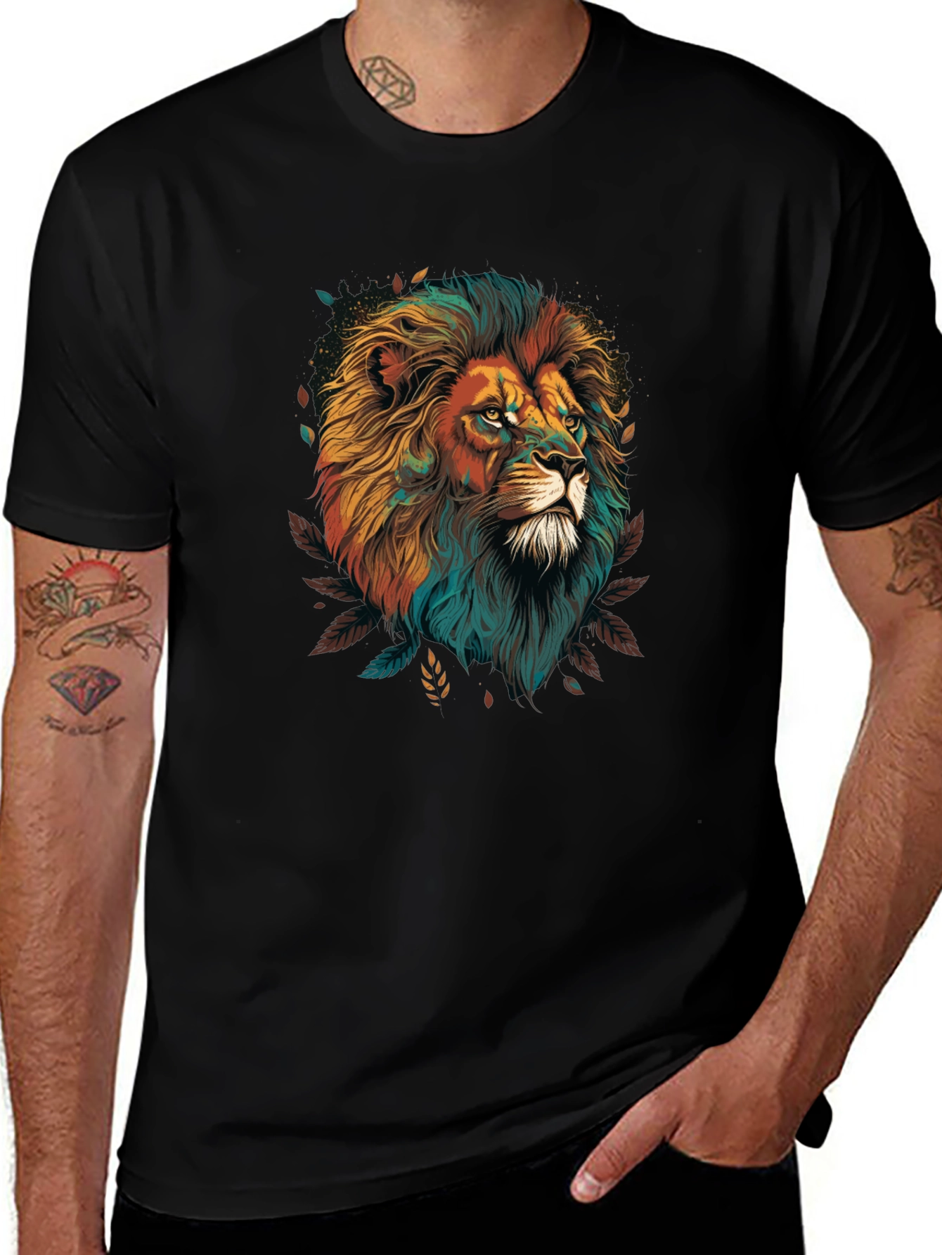 Lion Graphic Black T-Shirt