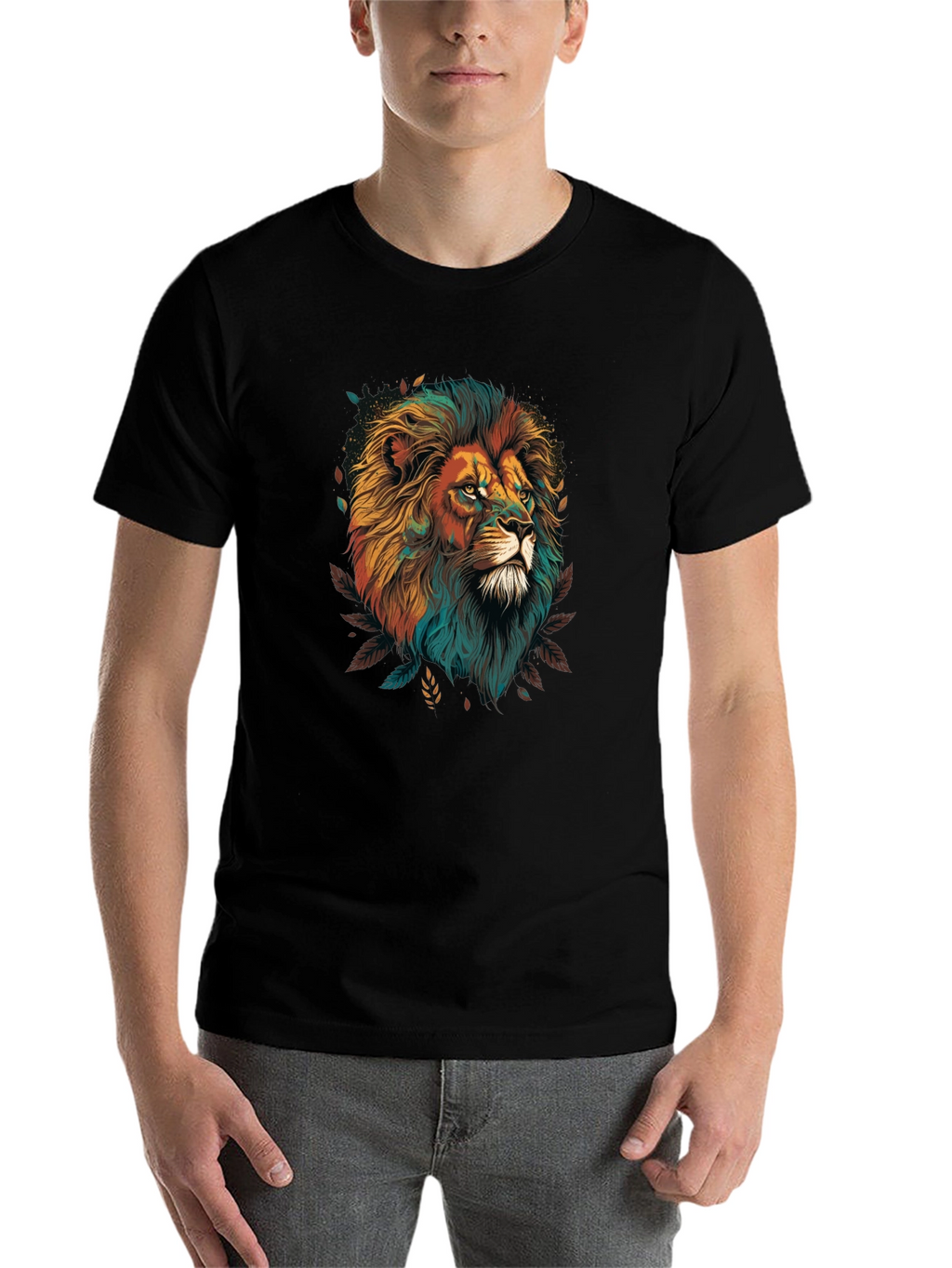 Lion Graphic Black T-Shirt