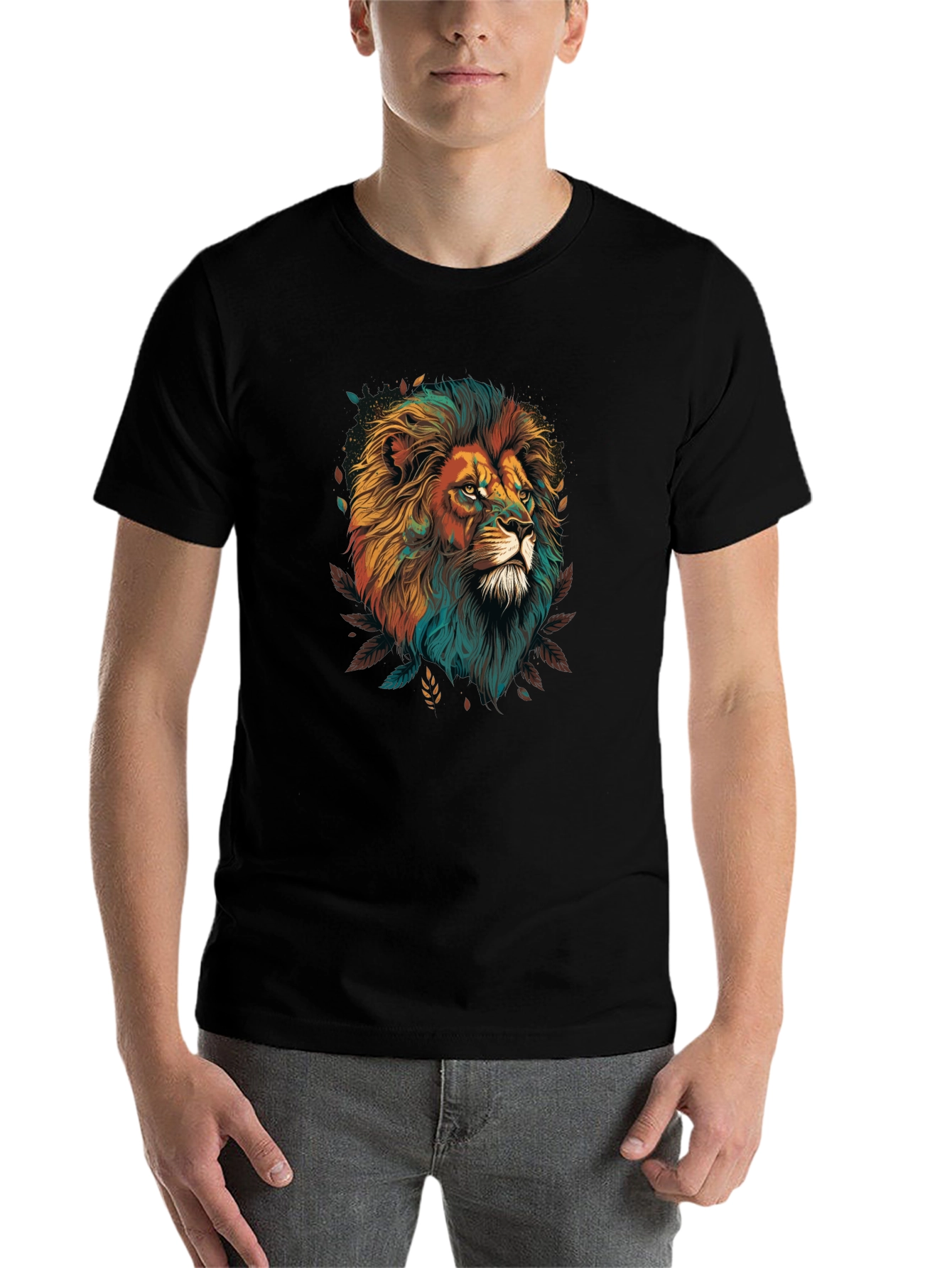 Lion Graphic Black T-Shirt