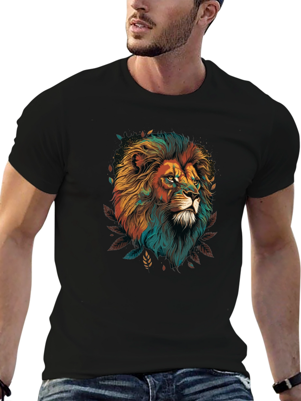 Lion Graphic Black T-Shirt