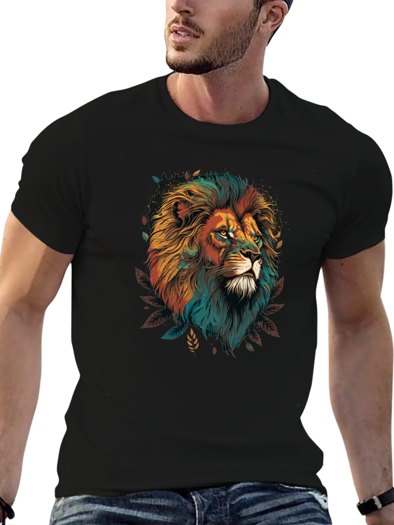 Lion Graphic Black T-Shirt