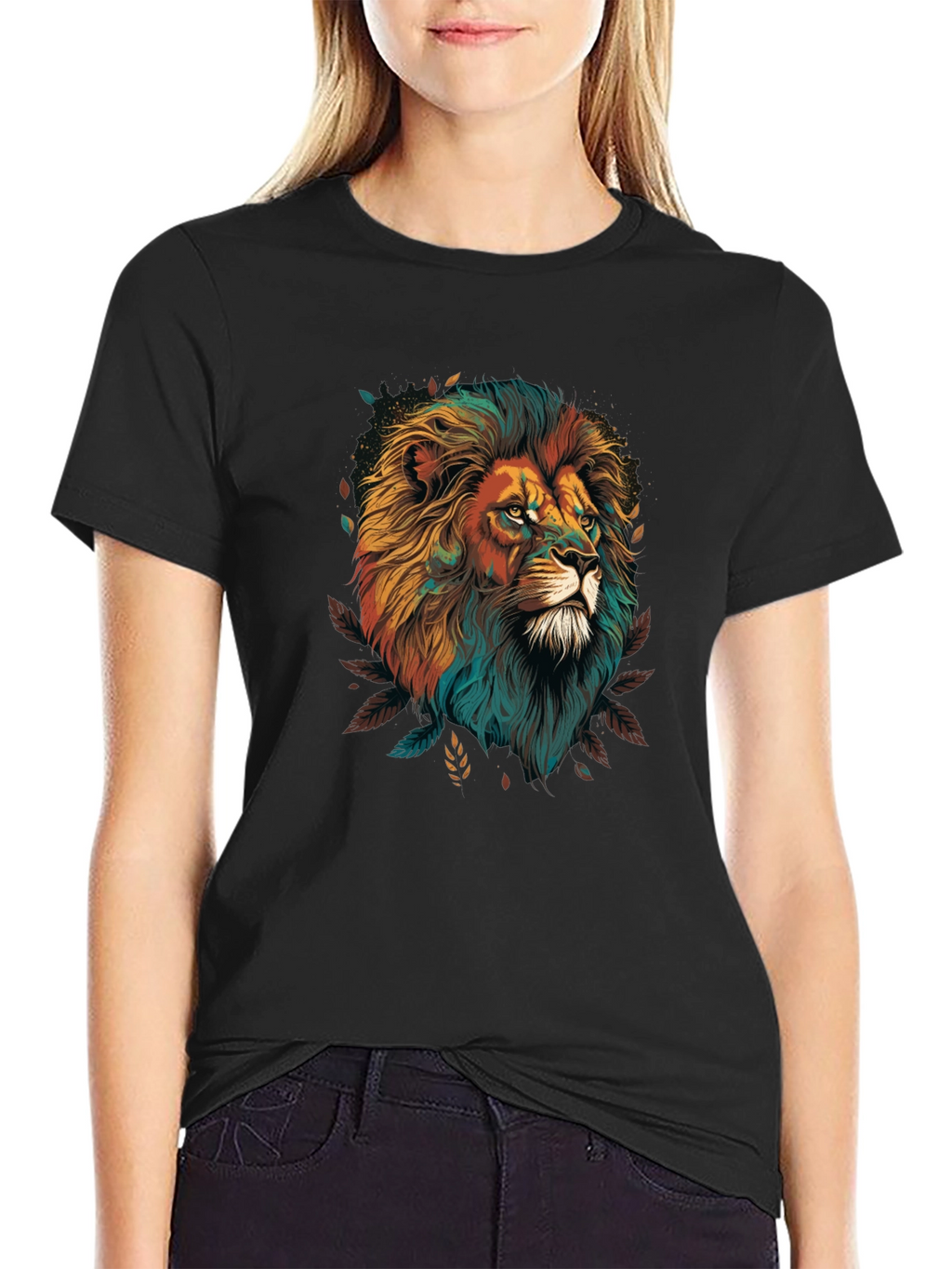Lion Graphic Black T-Shirt