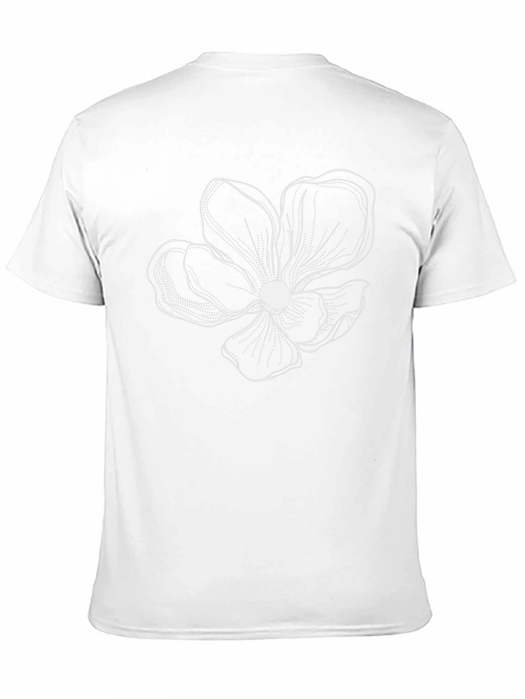 Black T-Shirt with Floral Line Art